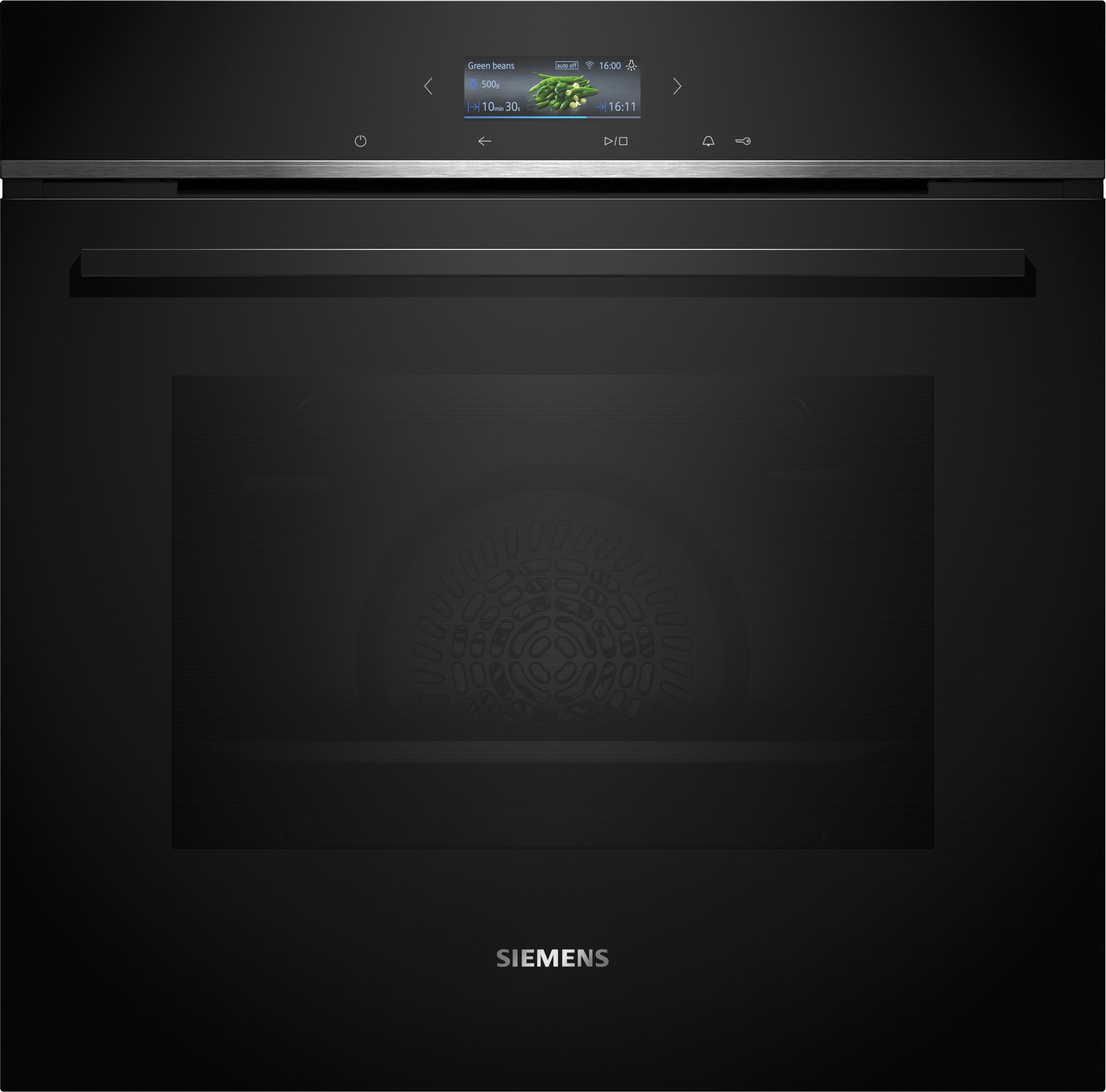 Siemens HB734G1B1 iQ700 A+ Einbaubackofen, 60 cm breit, 71 L, TFT Touchdisplay, Home Connec, schwarz/ Edelstahl