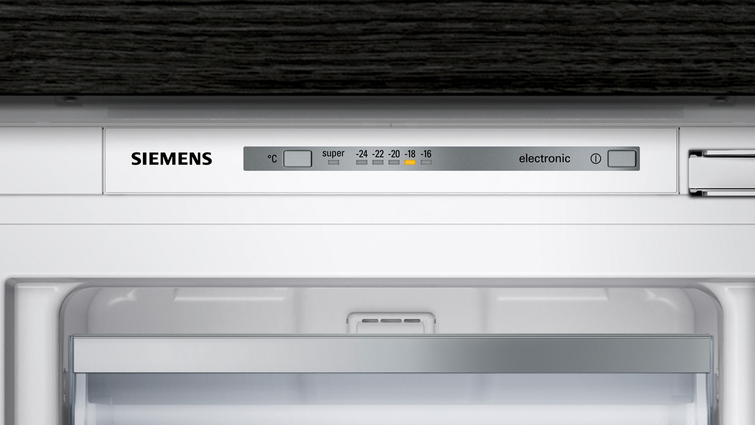 Siemens GI21VADD0 iQ500 Einbau Gefrierschrank, Nischenhöhe: 88cm, 95l, Flachscharnier, lowFrost, freshSense