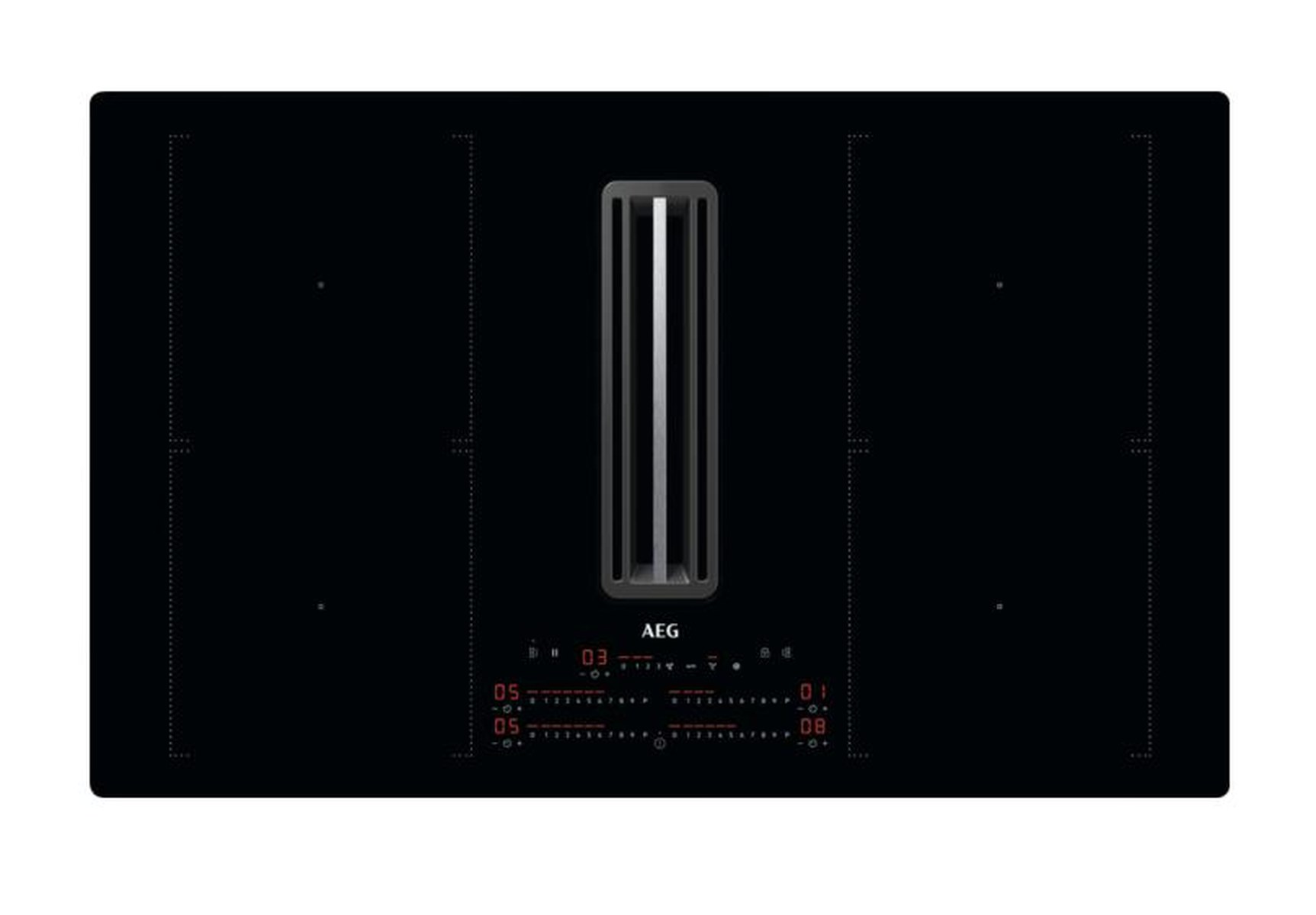 AEG CCE84751CB Induktion Kochfeld rahmenlos mit Dunstabzug 83 cm breit Umluftversion, EEK A+