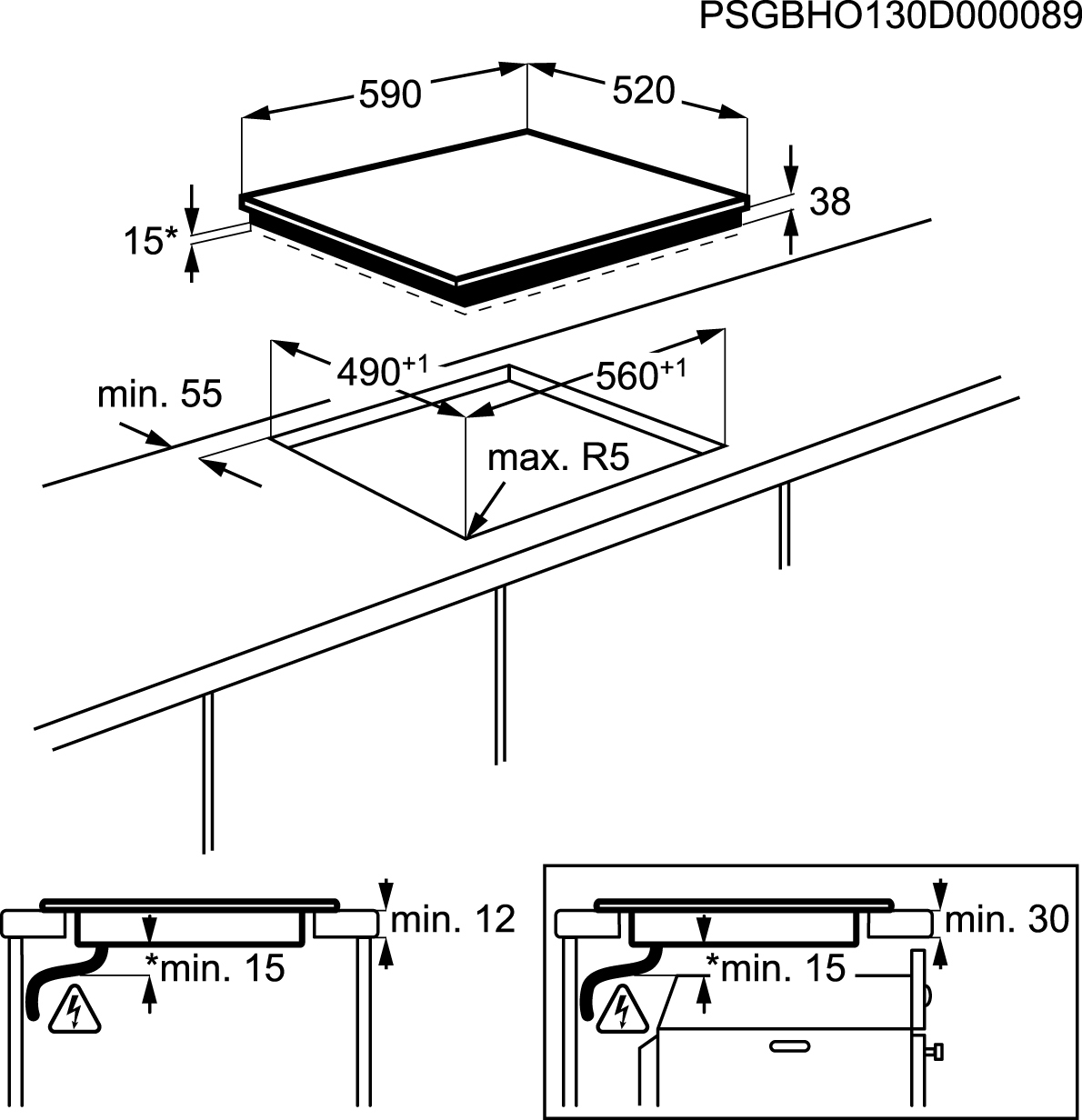 AEG HK654070FB Autarkes Kochfeld / Slider-Bedienung / 59 cm / Facetten-Design 