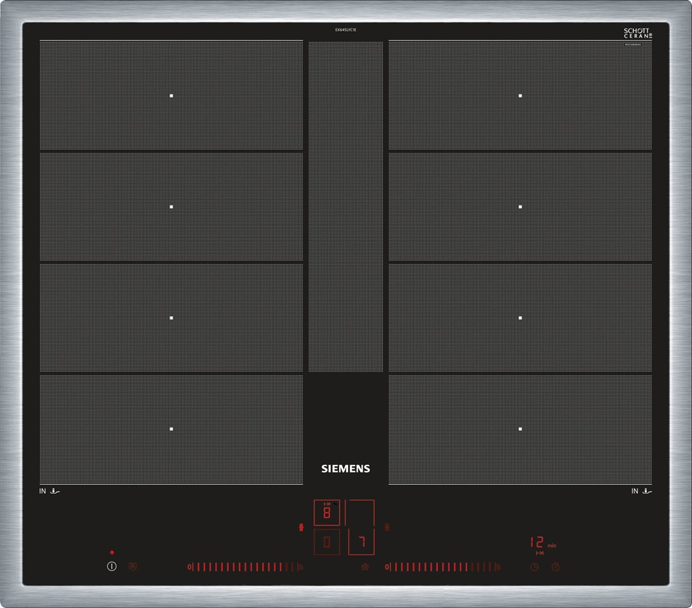 Siemens EX645LYC1E iQ700 Kochfeld  58,3cm  Induktion Edelstahl Rahmen schwarz