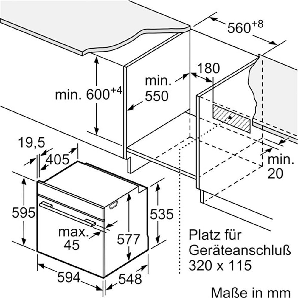 Bosch HSG7584B1 Serie 8 Smarter Einbau-Dampfbackofen, 60 x 60 cm, Digitaler Bedienring, TFT-Touchdisplay Pro, Perfect Steam Dampfsensor, Dampf-Funktion Plus, Heißluft sanft