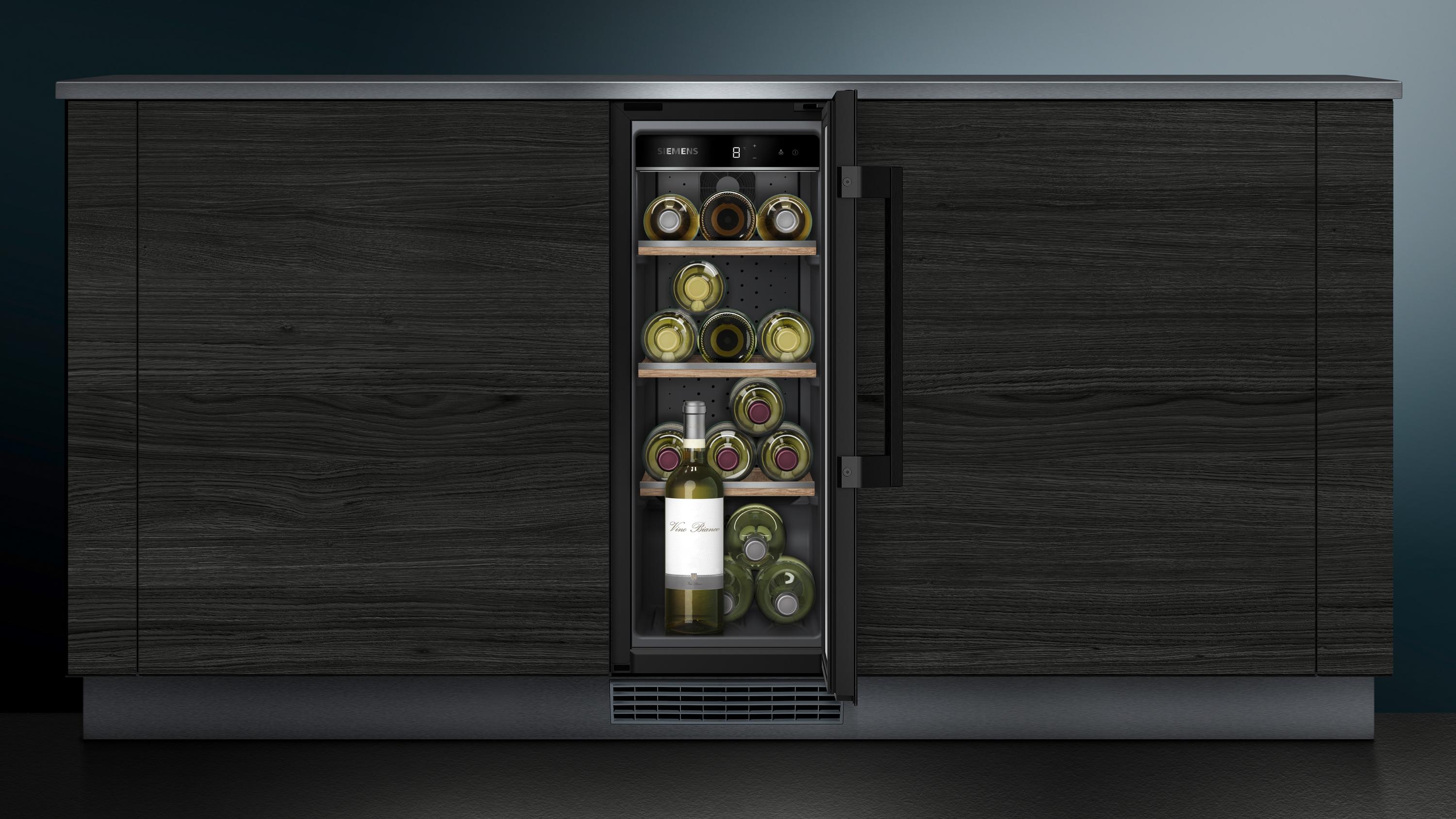Siemens KU20WVHF0 Einbau Weinkühlschrank 82 cm Nische LED Beleuchtung, F
