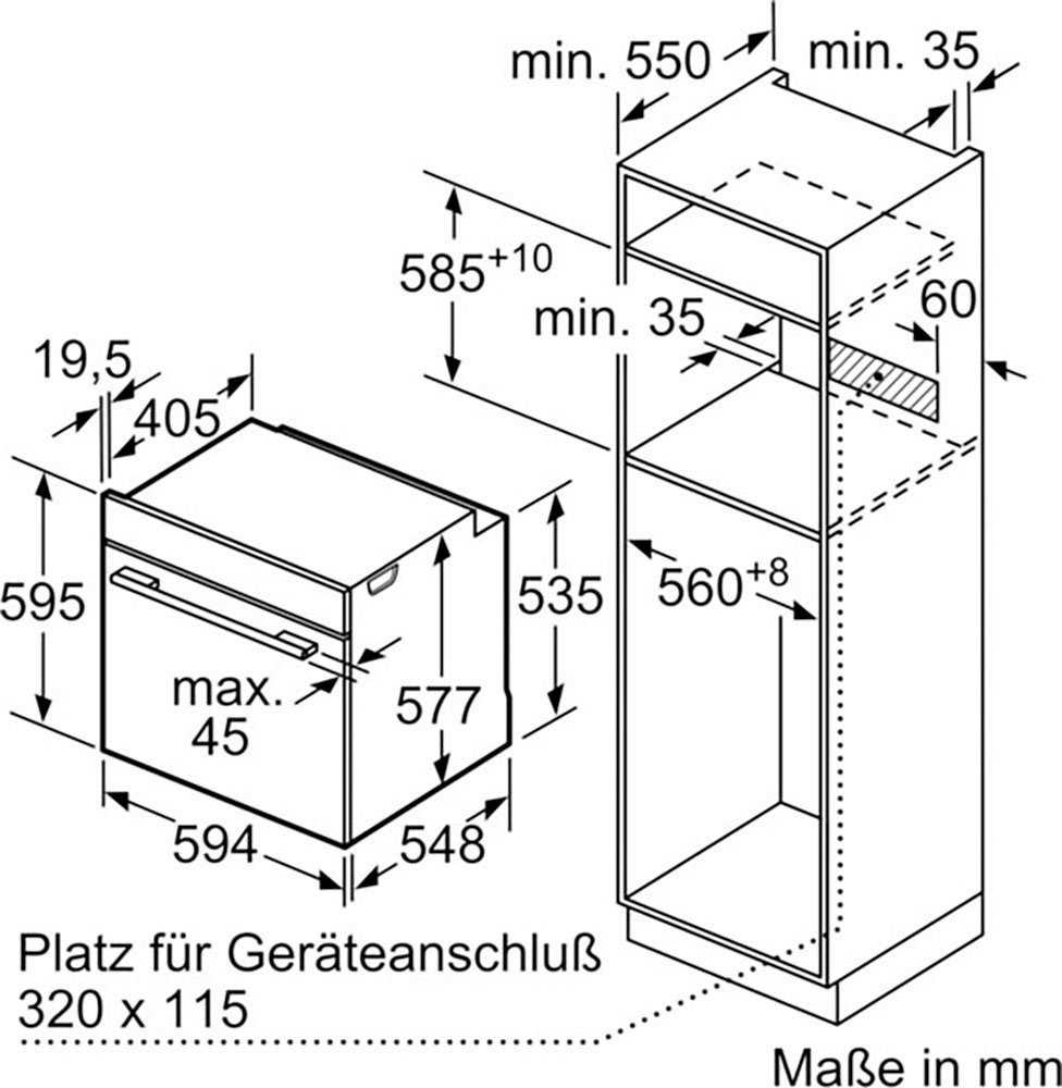 Bosch HSG7584B1 Serie 8 Smarter Einbau-Dampfbackofen, 60 x 60 cm, Digitaler Bedienring, TFT-Touchdisplay Pro, Perfect Steam Dampfsensor, Dampf-Funktion Plus, Heißluft sanft