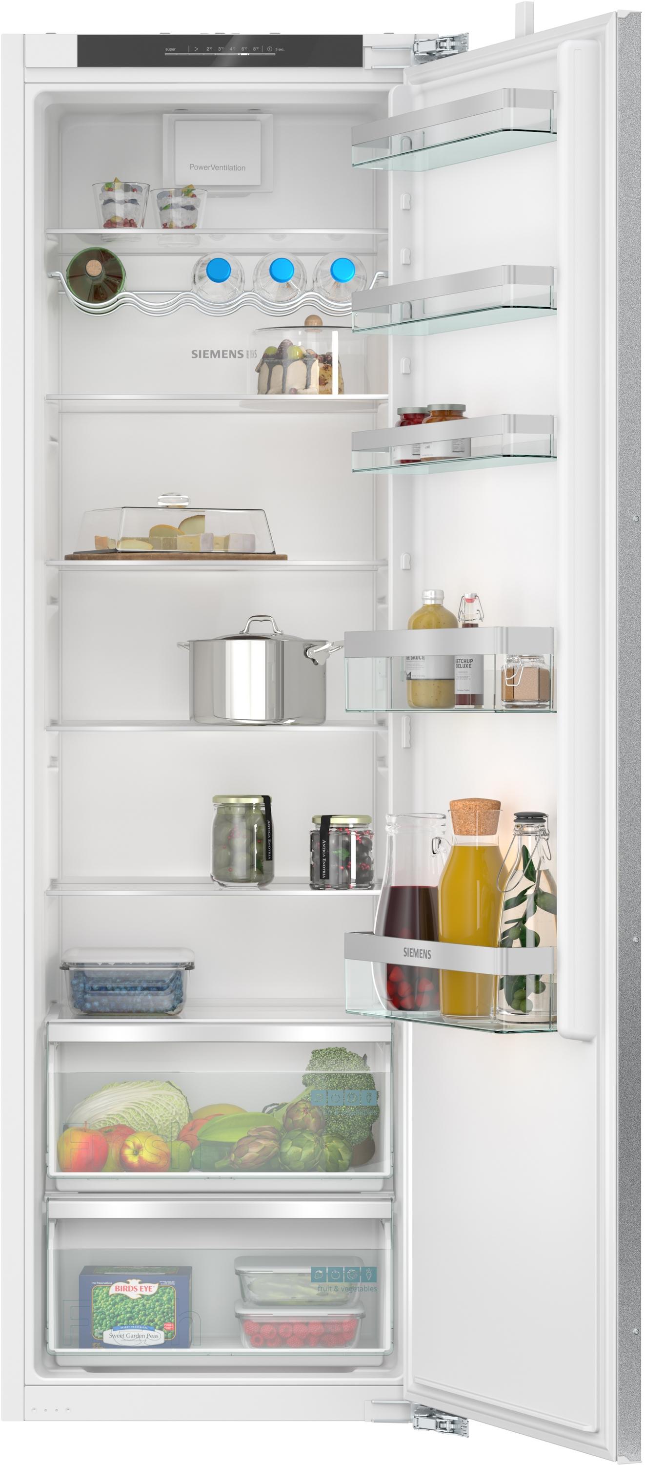Siemens KI81RVFE0 iQ300 Einbaukühlschrank, Nischenhöhe 178 cm, 310 L, Festtürtechnik, HomeConnect, Schnellkühlen, LED Beleuchtung, weiß