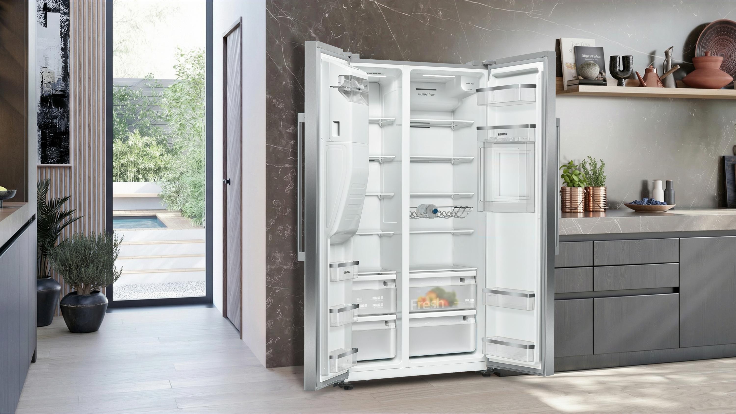 Siemens KA93GAIDP iQ500, Amerikanischer Side by Side, 178.7 x 90.8 cm, Edelstahl