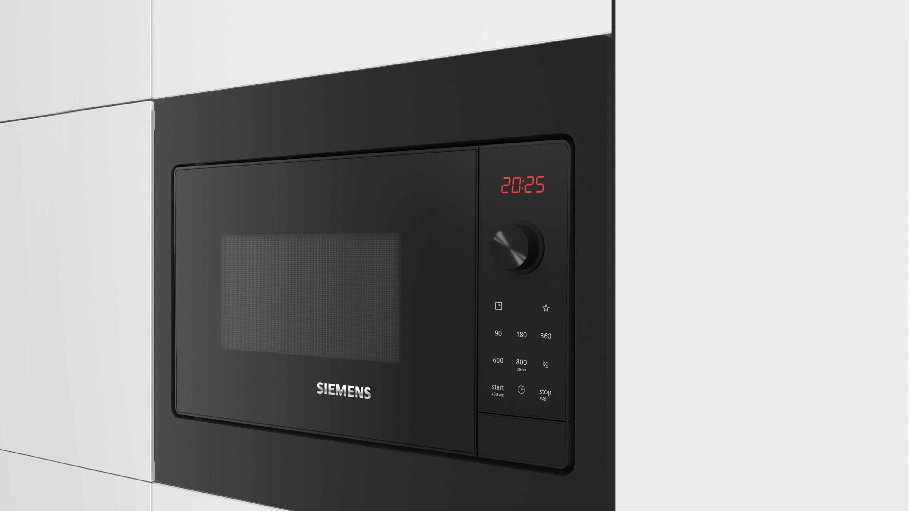Siemens BF523LMB3 iQ300 Einbau-Mikrowelle, 800 Watt, Türanschlag links, schwarz