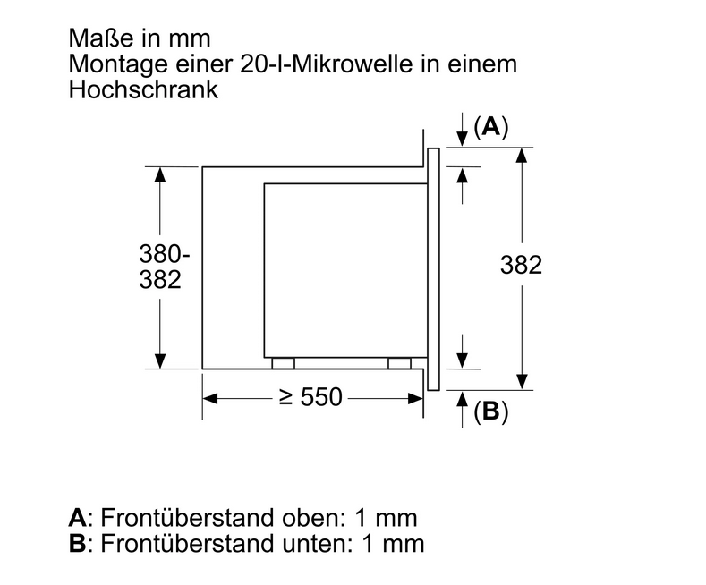 Bosch BEL623MS3 Mikrowelle Einbaumikrowelle, 60 x 38 cm, Edelstahl 
