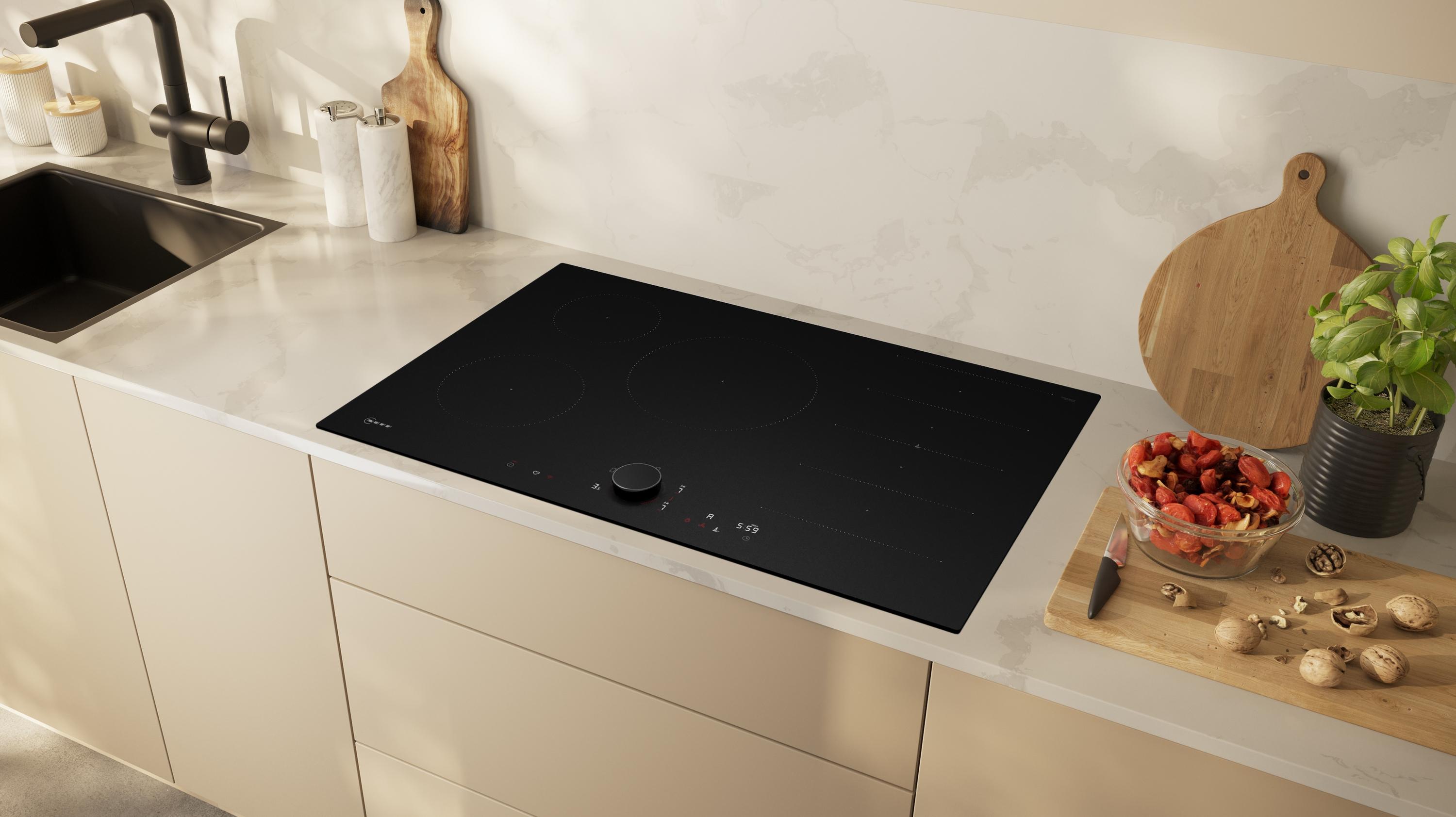Neff T68NUV4A0 N 90, Induktionskochfeld, 80 cm, Mattschwarz, Rahmenlos aufliegend