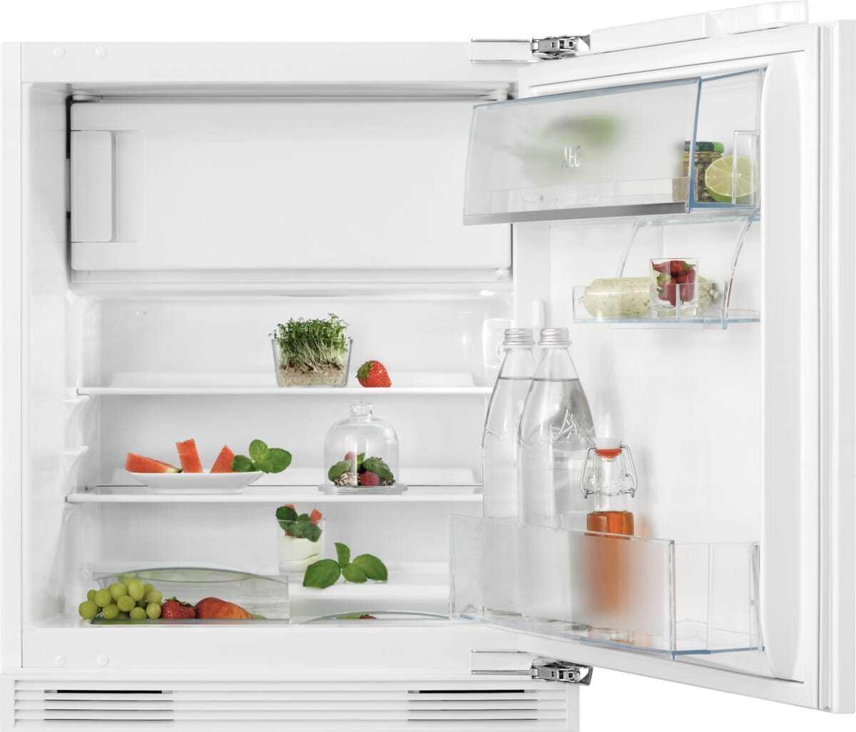AEG OSF6I82EF Unterbau Kühlschrank mit Gefrierfach, Nischenhöhe 82 cm, 110 L, Festtürtechnik, Coolmatic, Touch electronic control