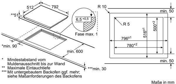 Neff T18PT16X0 TPT1816X  Elektrokochfeld N70 / 80cm / TwistPad / Bräterzone / Glaskeramik / flächenb