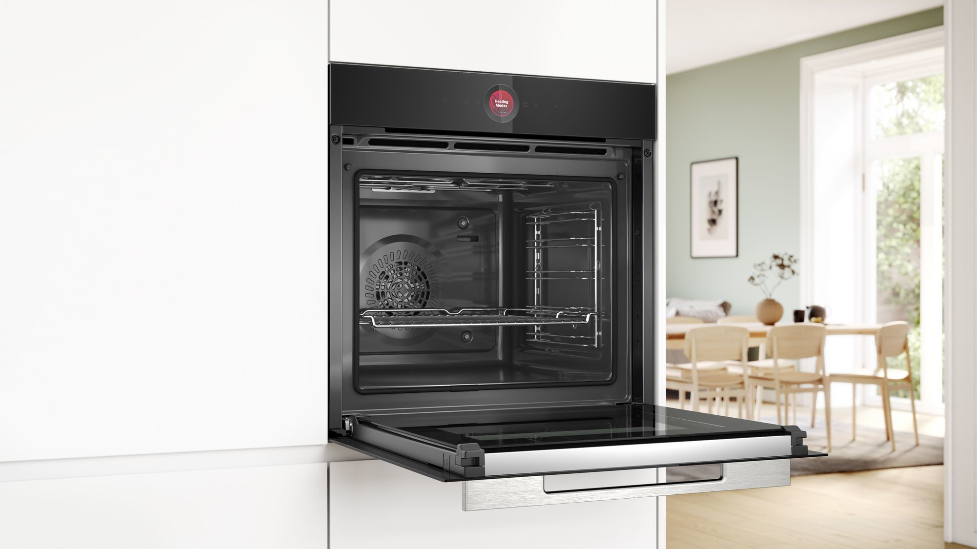 Bosch HBG7741B1 Serie 8 Einbau-Backofen, 71l, Air Fry, Pyrolyse, Home Connect, digitaler Bedienring, schwarz, A+