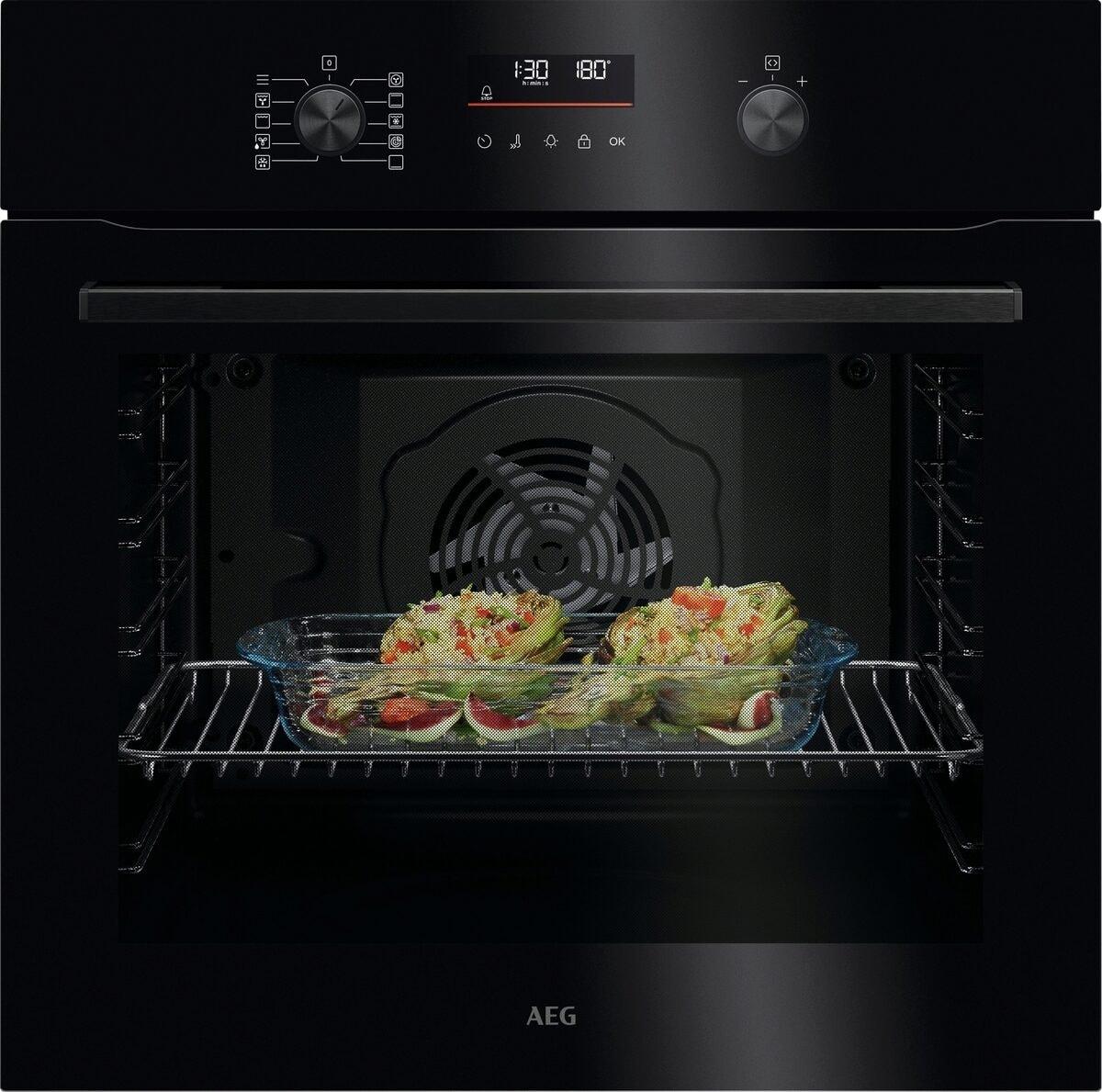 AEG OU5PB40NSK – 5000 SurroundCook® Einbaubackofen, Pyrolytische Selbstreinigung, 72 L, Schwarz