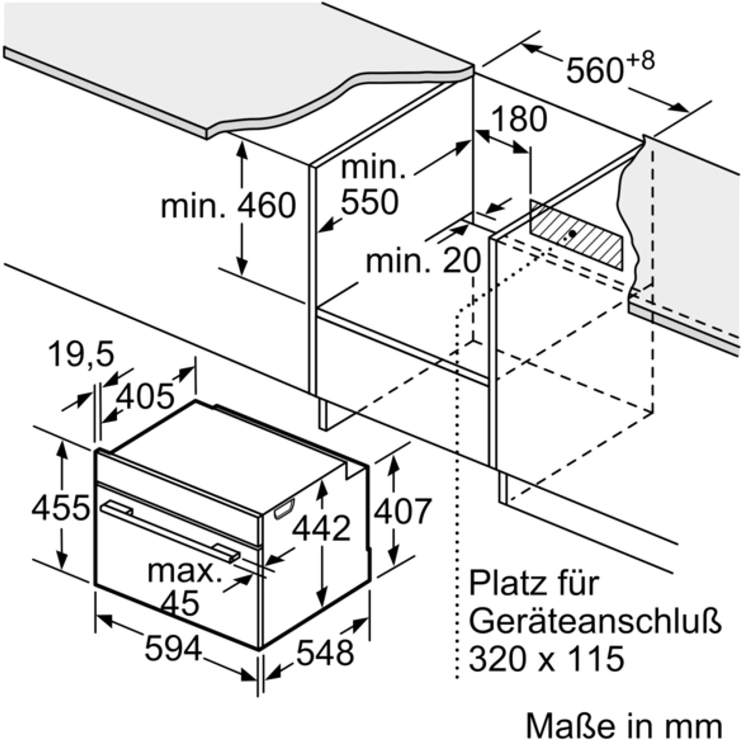 Bosch CBG7341B1 Serie 8 Einbau-Kompaktbackofen, 60cm breit, 47l, Home Connect, Air-Fry, schwarz, A