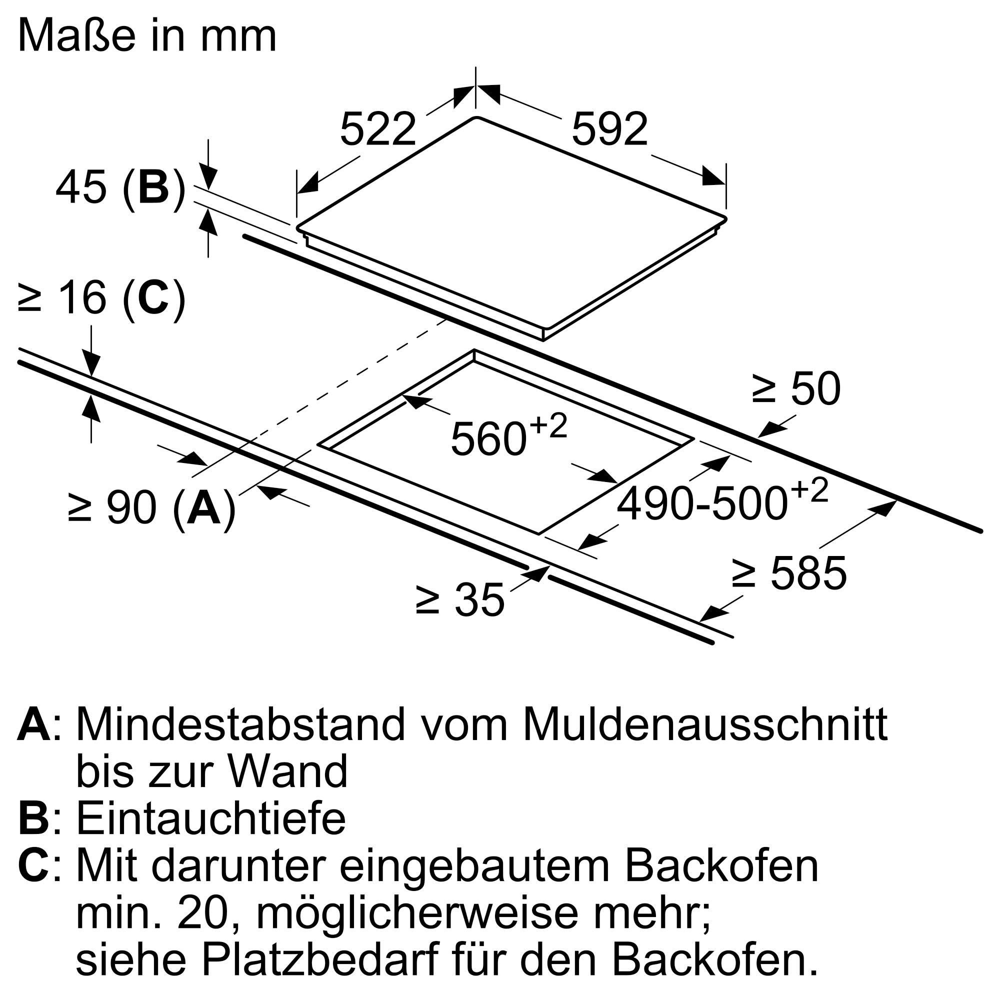 Bosch NKE611GA2E Serie 4 Elektrokochfeld  Schwarz, Rahmenlos aufliegend, 60 cm