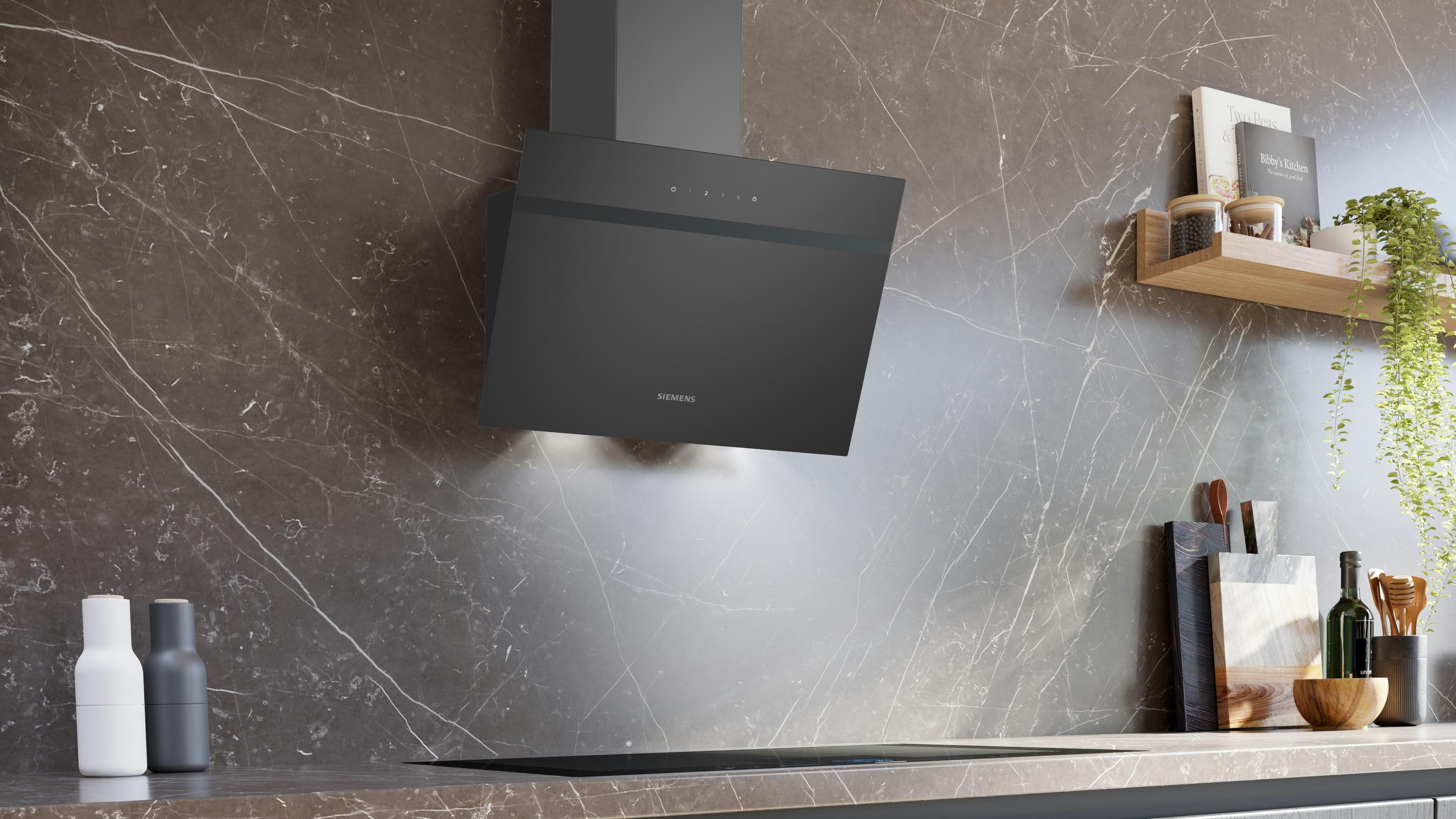 Siemens LC65KDK60 iQ100, Wandesse, 60 cm, Schwarz mit Glasschirm, Intensivstufe mit automatischer Rückschaltung, touchControl, LED-Beleuchtung