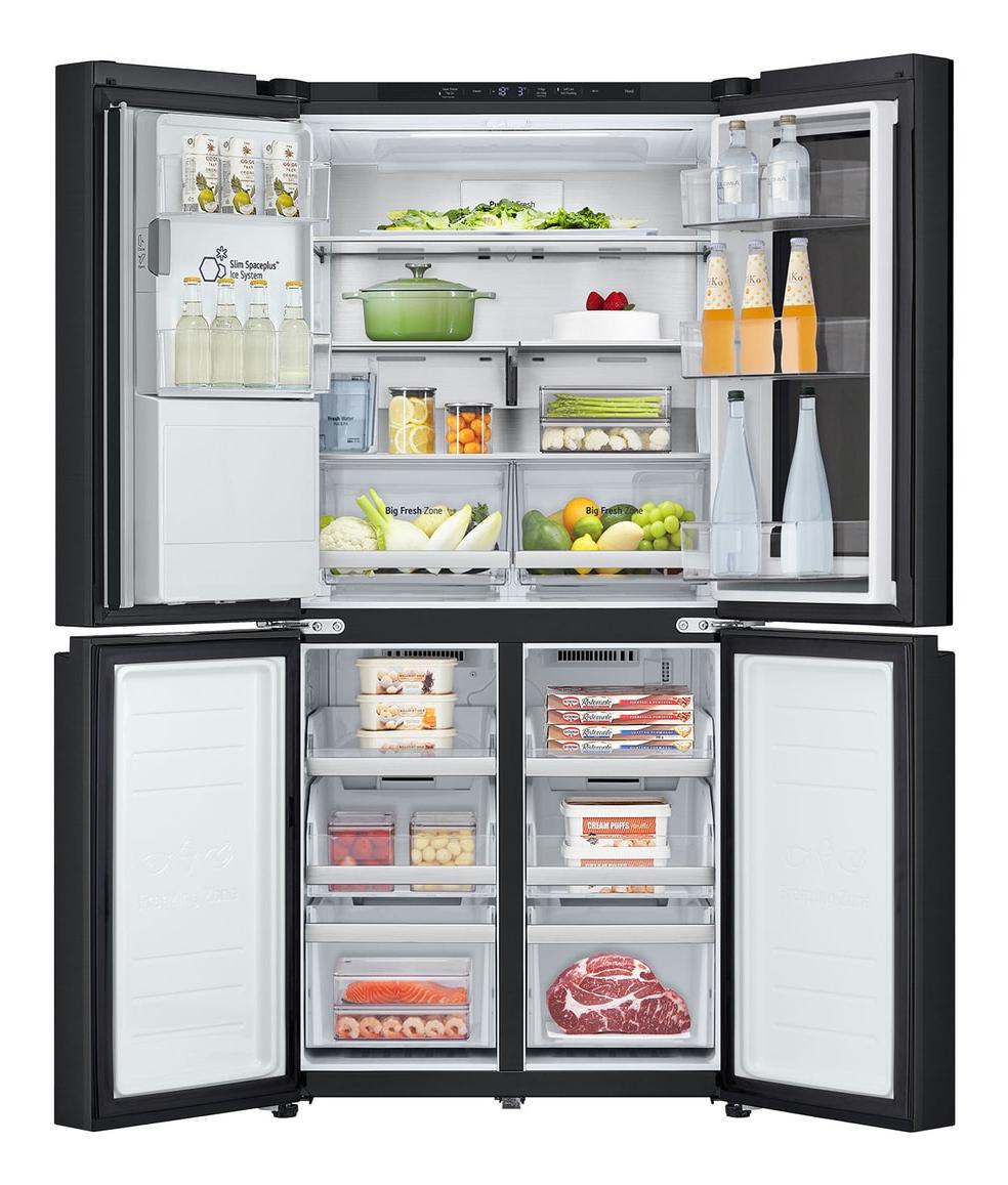LG GMG861EPAE Stand Side-by-Side Kombination Slim Multidoor, 83, 5 cm breit, 508 L, Total NoFrost, Eis-, Crushed Ice- und Wasserspender, InstaView, Wassertank, Essence Matt Black