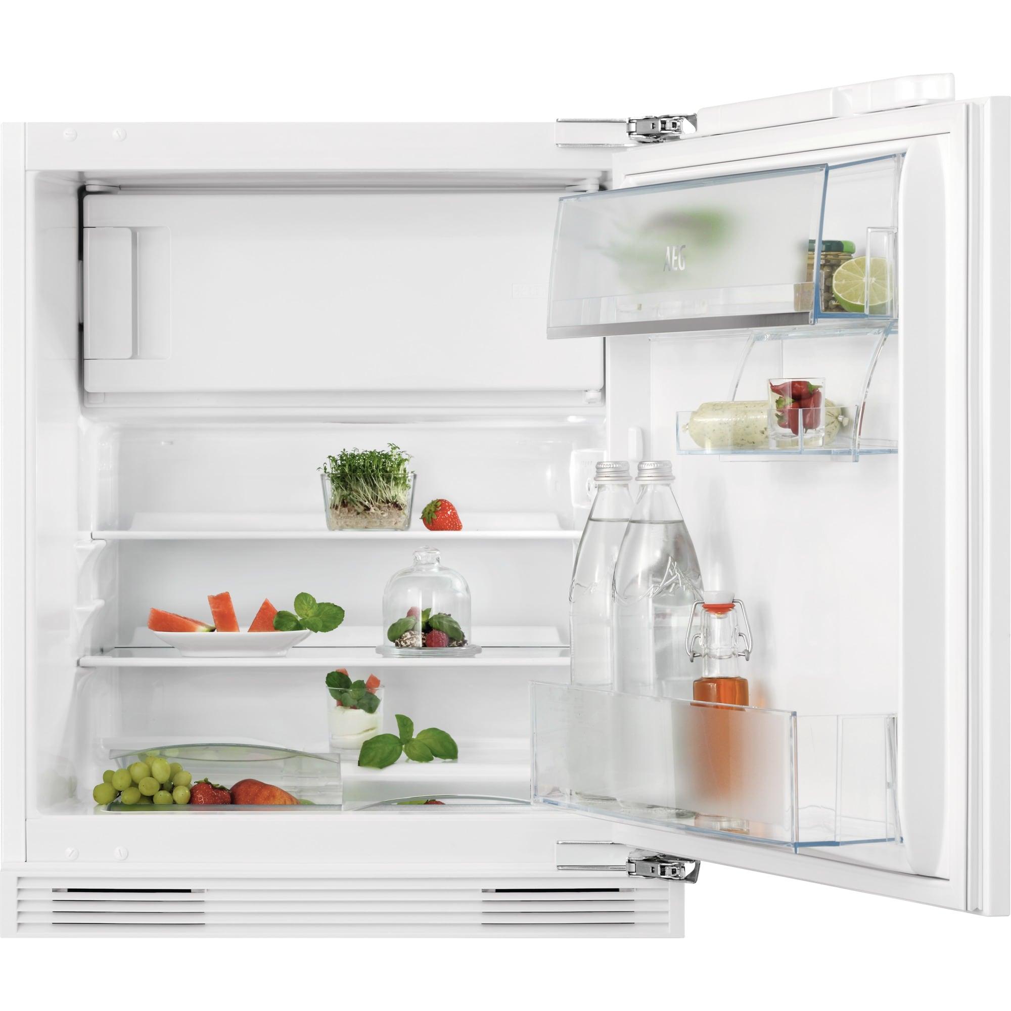 AEG OSF6I82EF Unterbau Kühlschrank mit Gefrierfach, Nischenhöhe 82 cm, 110 L, Festtürtechnik, Coolmatic, Touch electronic control