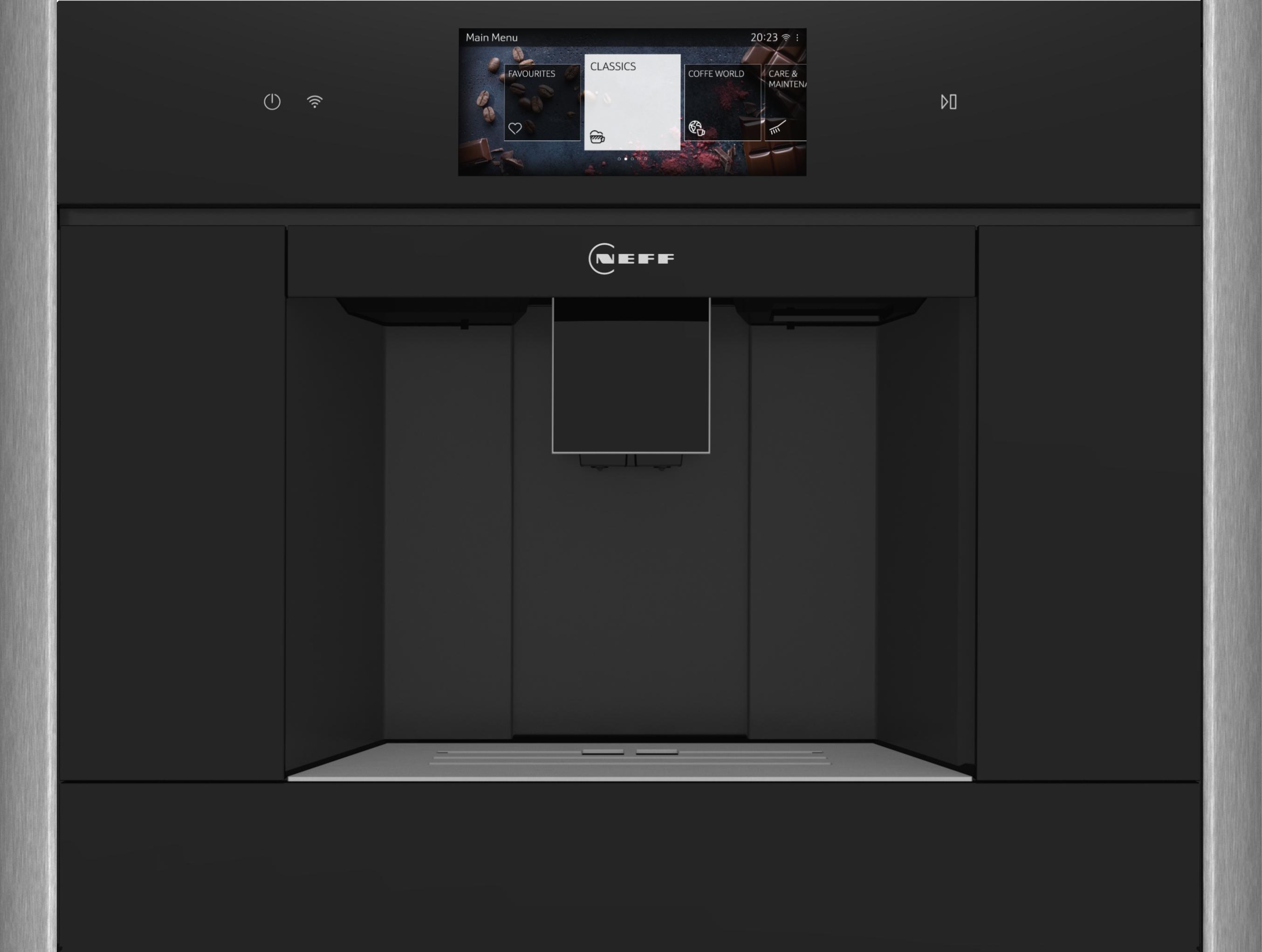 NEFF CL4TT11N0, N90, Einbau-Kaffeevollautomat, 6.8 Zoll Full Touch TFT-Farb- und Grafikdisplay