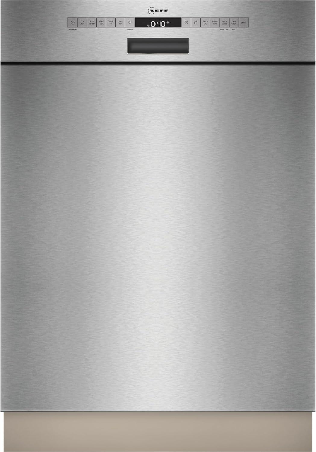 Neff S125EBS16E N50 Unterbau-Geschirrspüler, 60 cm breit, 13 Maßgedecke, AquaStop, Kindersicherung, HomeConnect, Gebürsteter Edelstahl