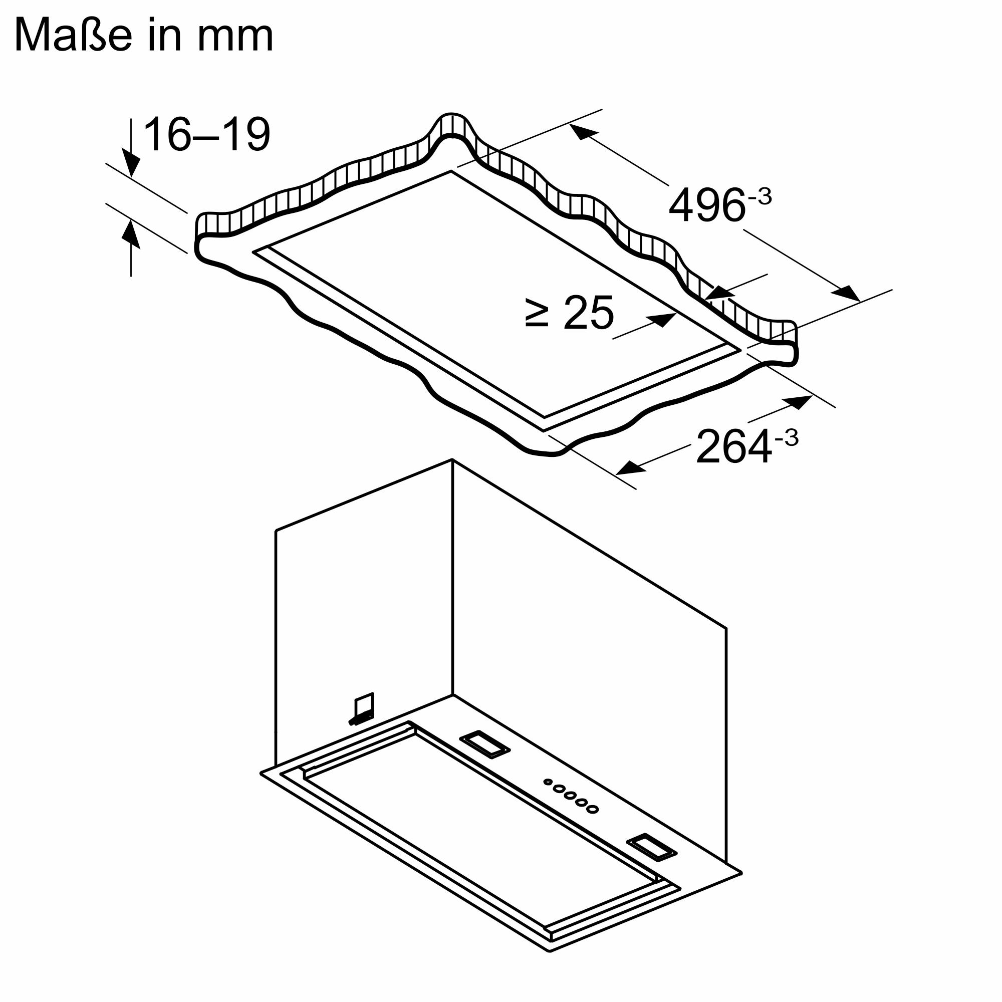 Siemens LB56NAC50 iQ500 Lüfterbaustein, 52 cm breit, Ab-/Umluft, LED-Beleuchtung, cleanAir Plus, Edelstahl, B