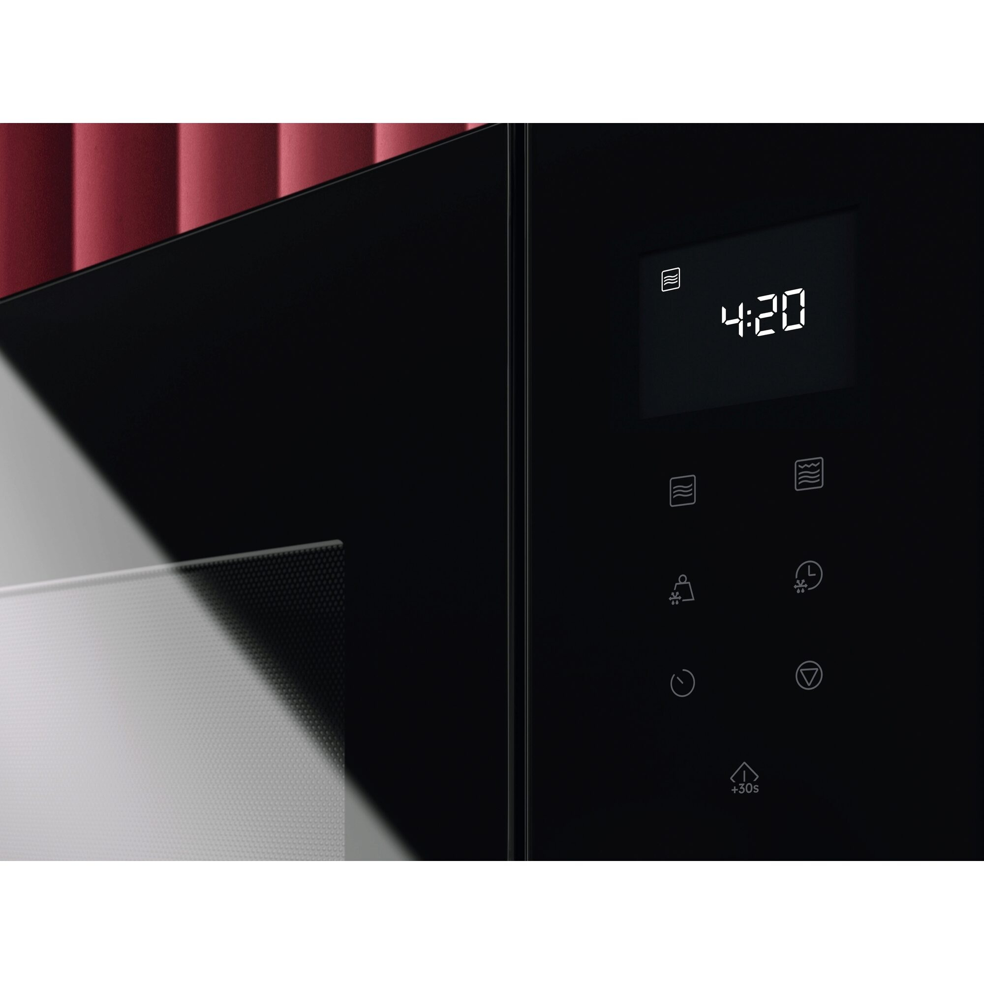 AEG OS5MG20EB Einbau-Mikrowelle, 20 l, 800 W, Grillfunktion, LED-Display, elektronische Öffnung, Anti-Fingerabdruck, schwarz