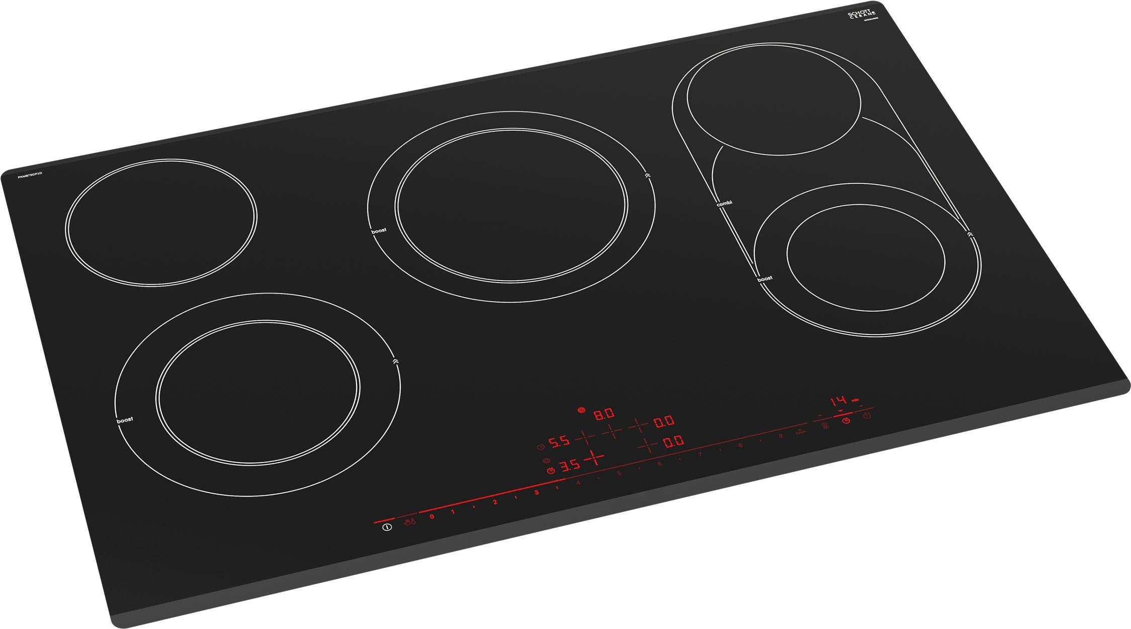 Bosch PKM875DP1D Serie 8 Autarkes Glaskeramikkochfeld, 80 cm breit, Alurahmen, DirectSelect Premium, CombiZone, PowerBoost