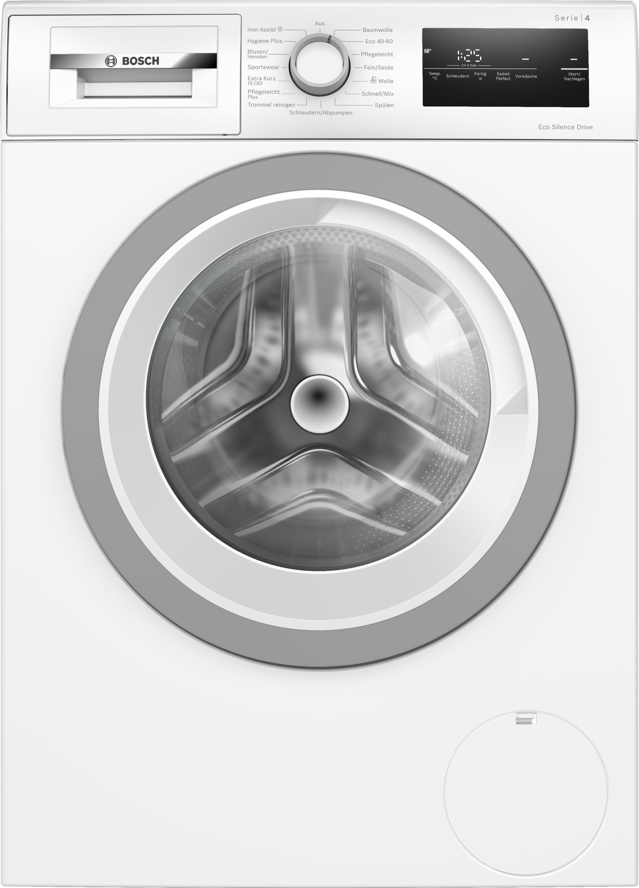 Bosch WAN28127 8 kg Serie 4 Frontlader Waschmaschine, 1400 U/min., 60cm breit, Iron Assist, Speed Perfect, LED Display, weiß