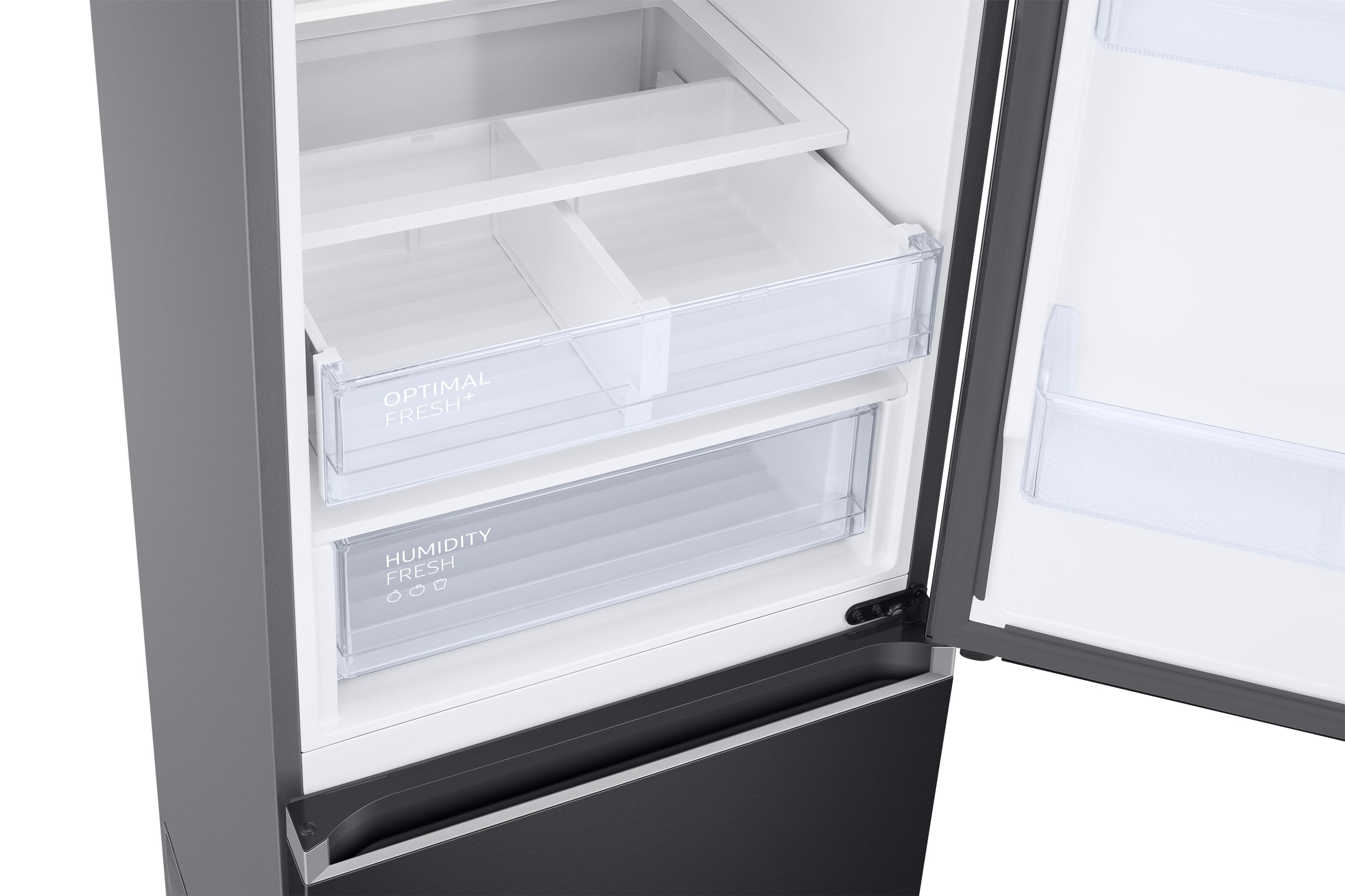 Samsung RB38C607AB1/EF, Kühl-/Gefrierkombination, 203cm, 387 ℓ, Premium Black Steel RB38C607AB1 Freistehend 387 l Schwarz