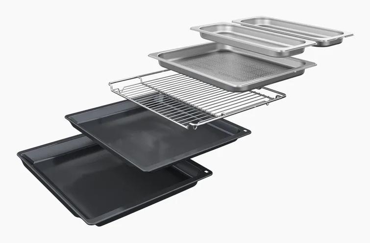 Bosch HSG7584B1 Serie 8 Smarter Einbau-Dampfbackofen, 60 x 60 cm, 1 L Wassertank, Digitaler Bedienring, TFT-Touchdisplay Pro, Perfect Steam Dampfsensor, Dampf-Funktion Plus, Heißluft sanft
