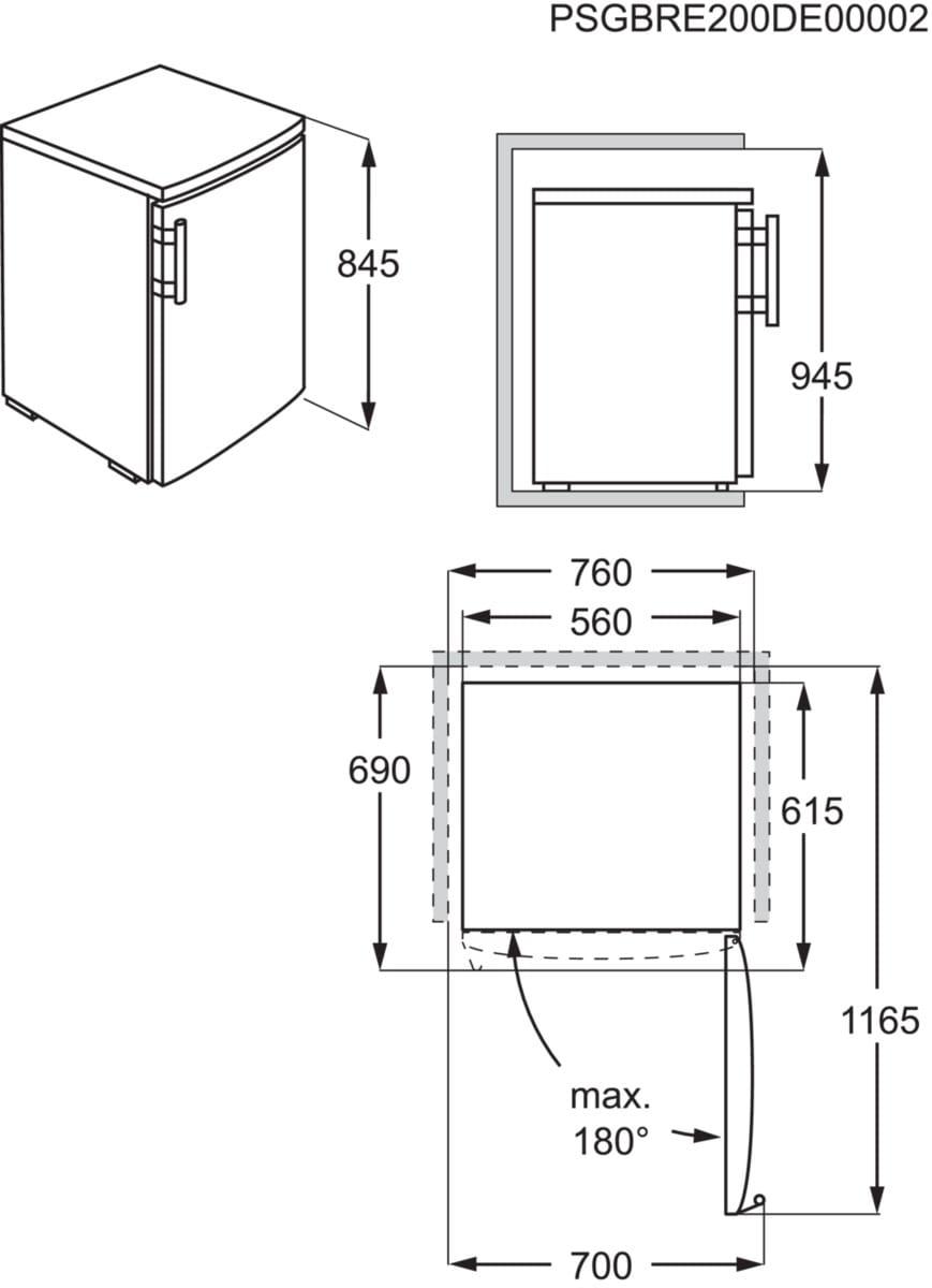 AEG ATB48E1AW Standgefrierschrank 85 Liter Breite 56 cm Höhe 84,5 cm Schnellgefrieren