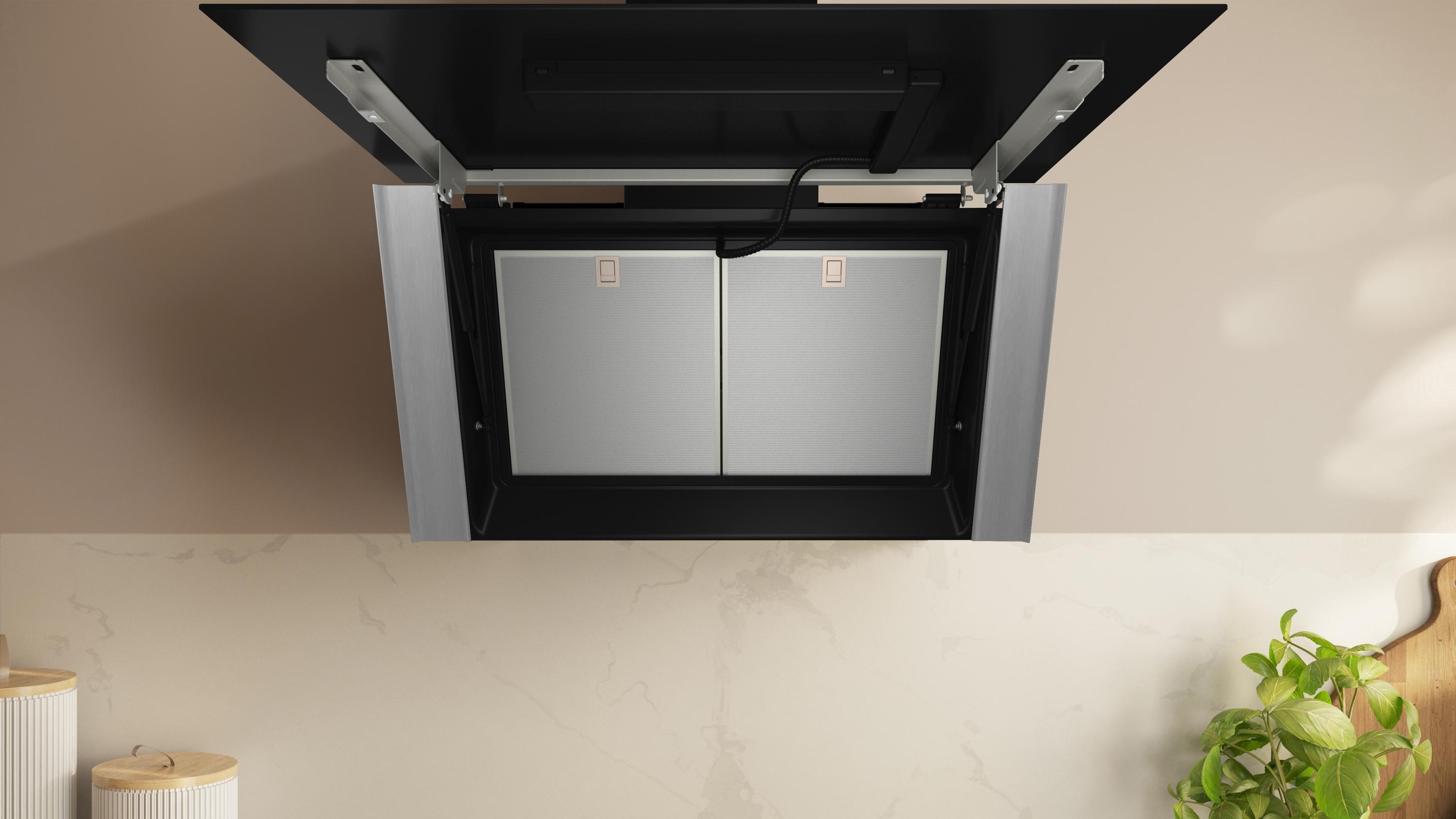 NEFF D98IPT2S0, N90, Smarte Wandesse, Dunstabzugshaube zur Wandmontage, 90 cm breit, Efficient Drive, Automatischer Luftsensor, Kochfeldbasierte Haubensteuerung, Touch Control