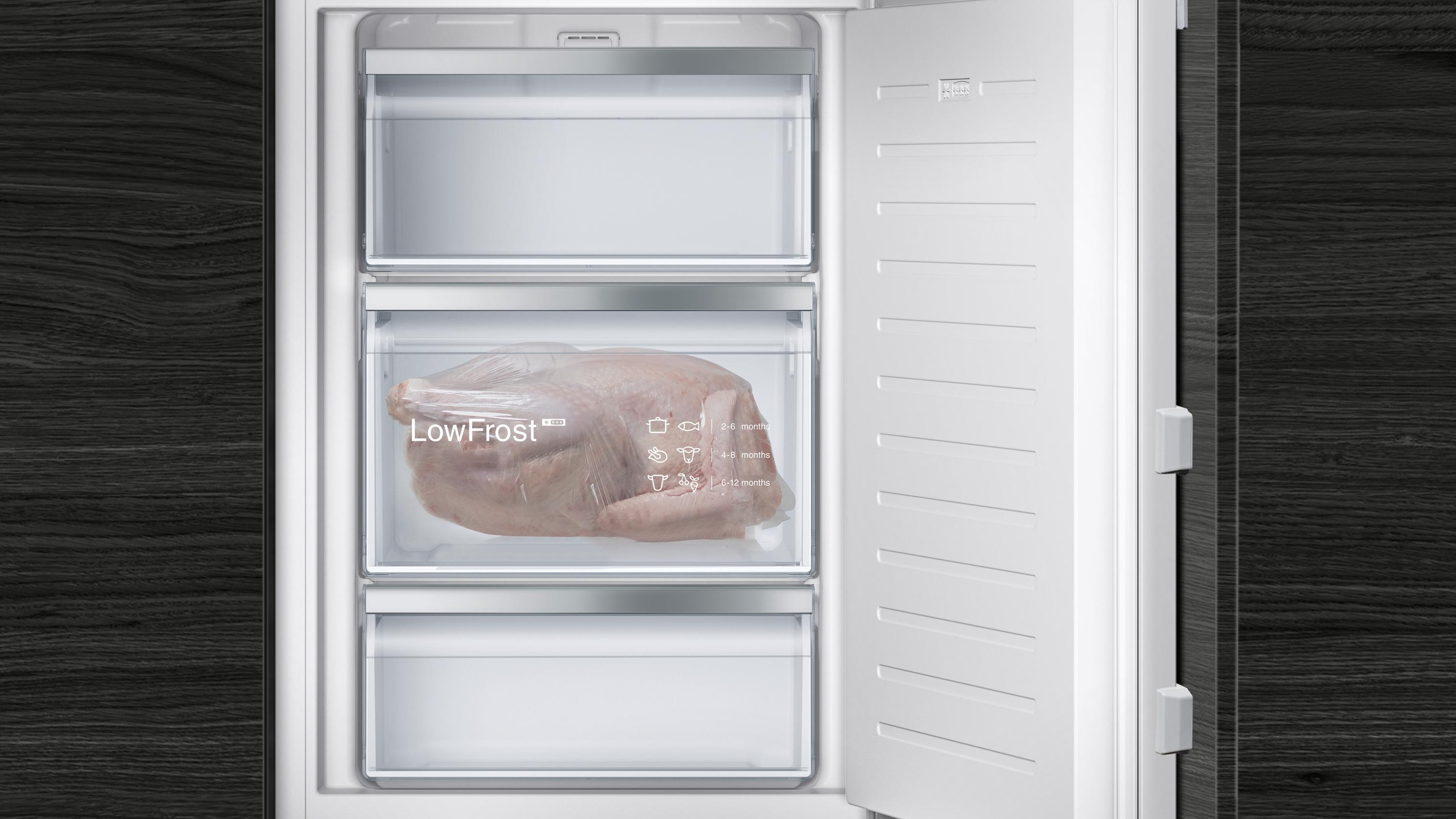 Siemens GI21VADD0 iQ500 Einbau Gefrierschrank, Nischenhöhe: 88cm, 95l, Flachscharnier, lowFrost, freshSense