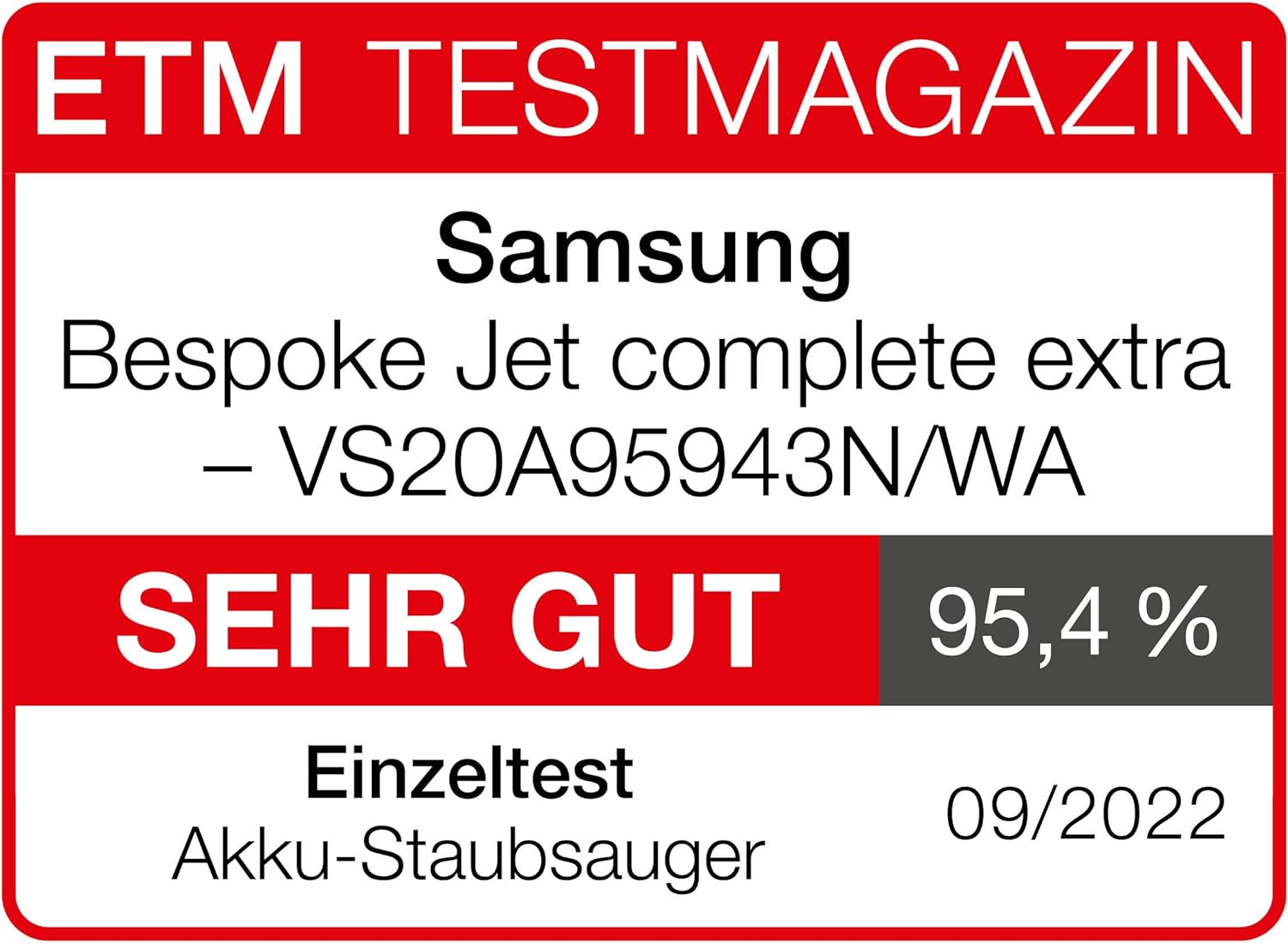 Samsung VS20A95943N Akku-Bodenstaubsauger BESPOKE Jet complete extra, beutellos