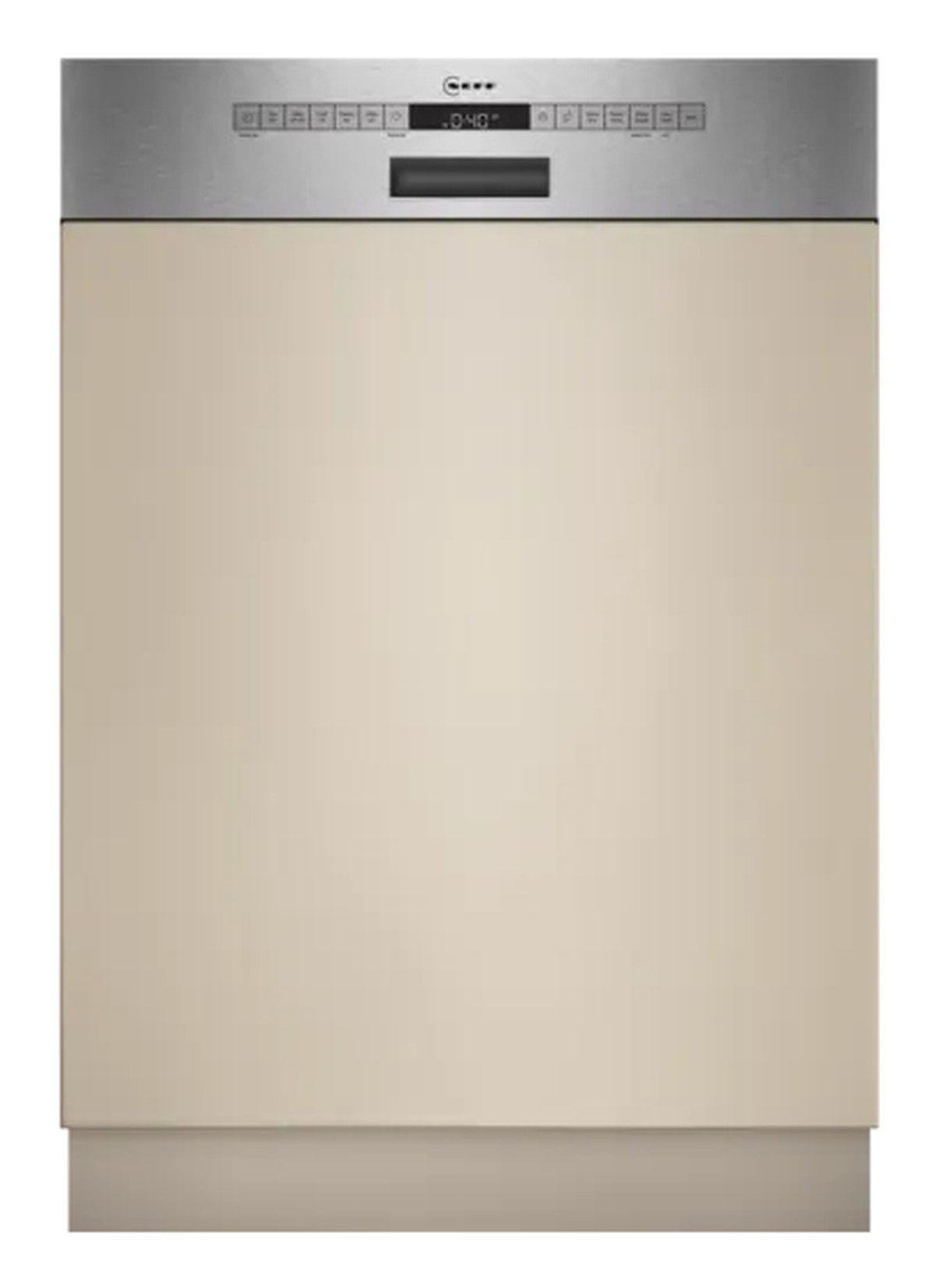Neff S145EVS04E N50 Teilintegrierter Geschirrspüler, 60 cm breit, 14 Maßgedecke, AquaStop, Kindersicherung, Flex Besteckschublade, HomeConnect, Edelstahl