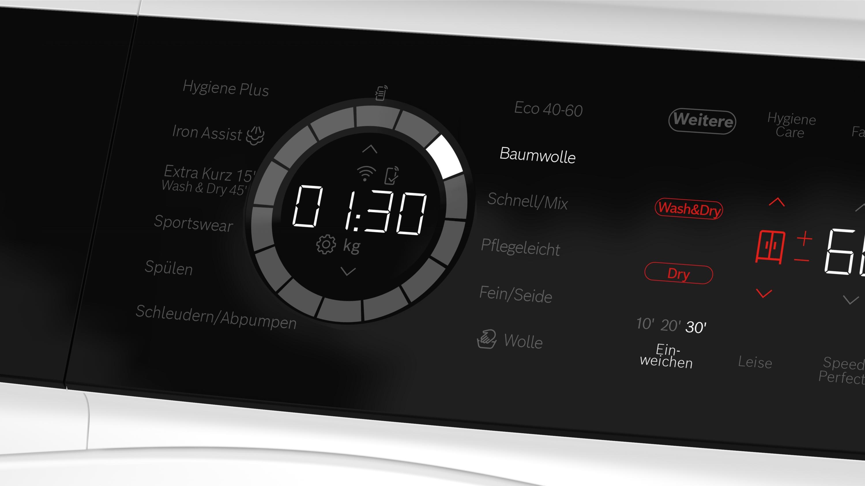 Bosch WNC244070 Serie 8 9kg/6kg Waschtrockner, Sportswear, Wash & Dry, Eco Silence Drive, AquaStop, weiß