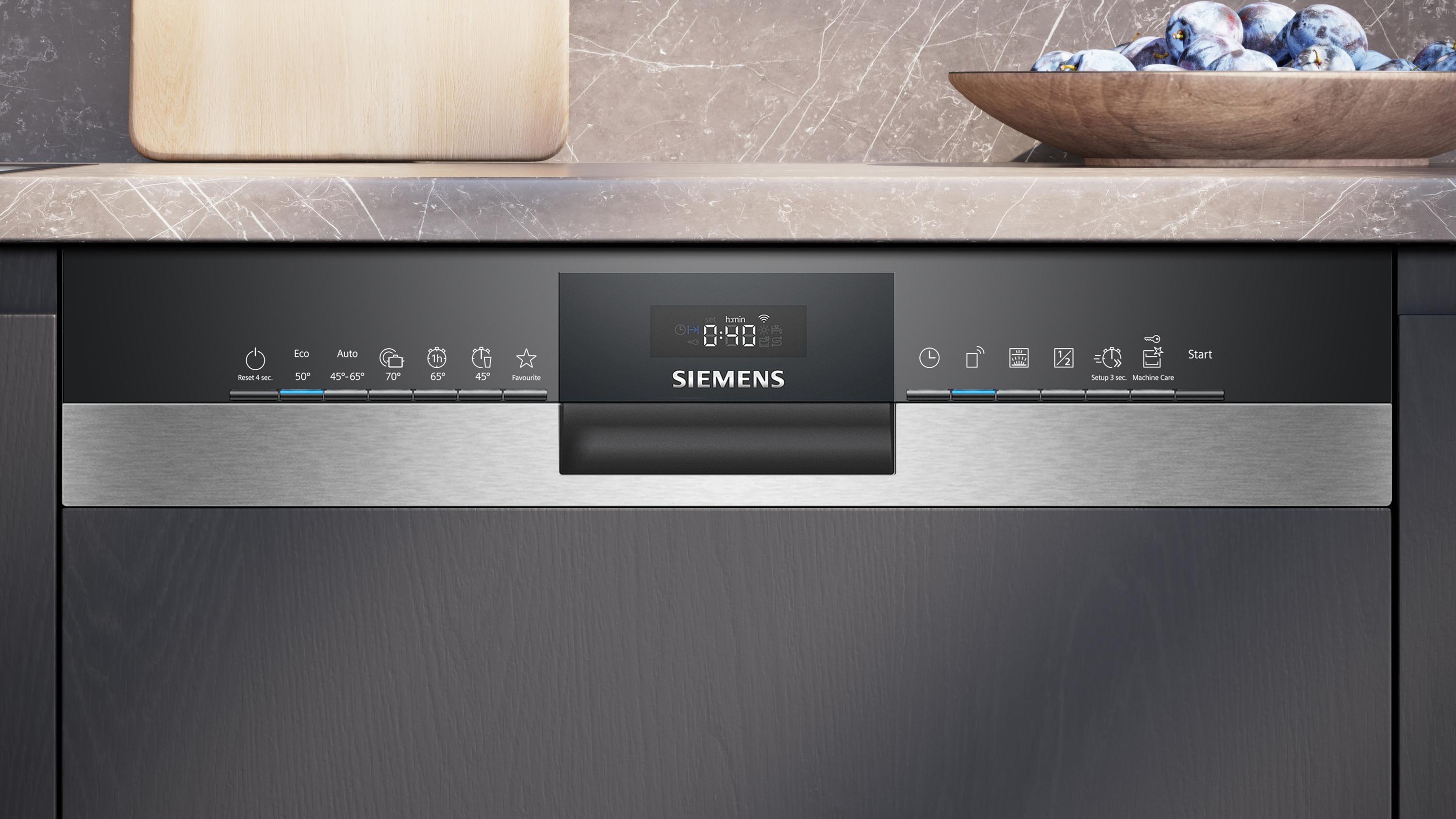 Siemens SN53ES04TE iQ300, Teilintegrierter Geschirrspüler, 60 cm, Gebürsteter Stahl