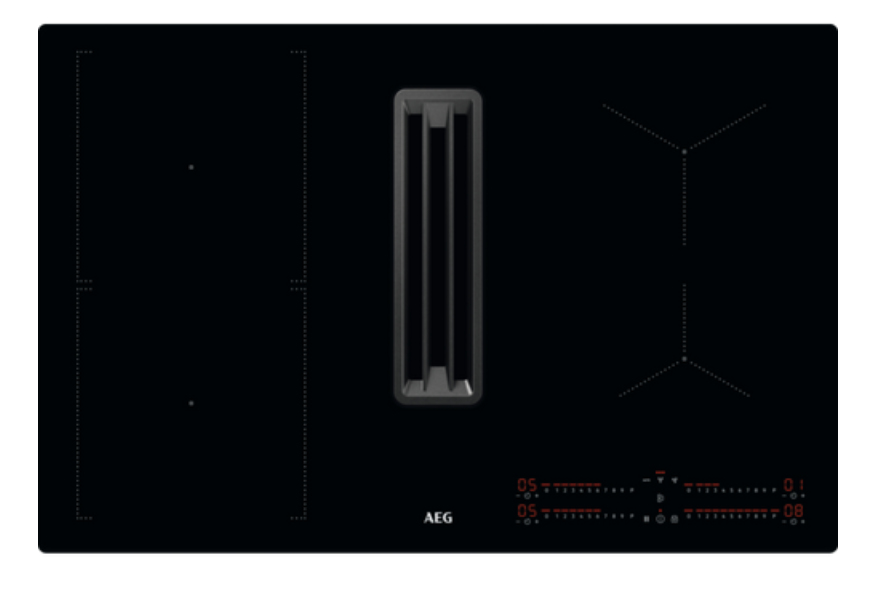 AEG CCE84543CB Induktionskochfeldabzug, 77 cm breit, Touchbedienung, OptiHeat Control