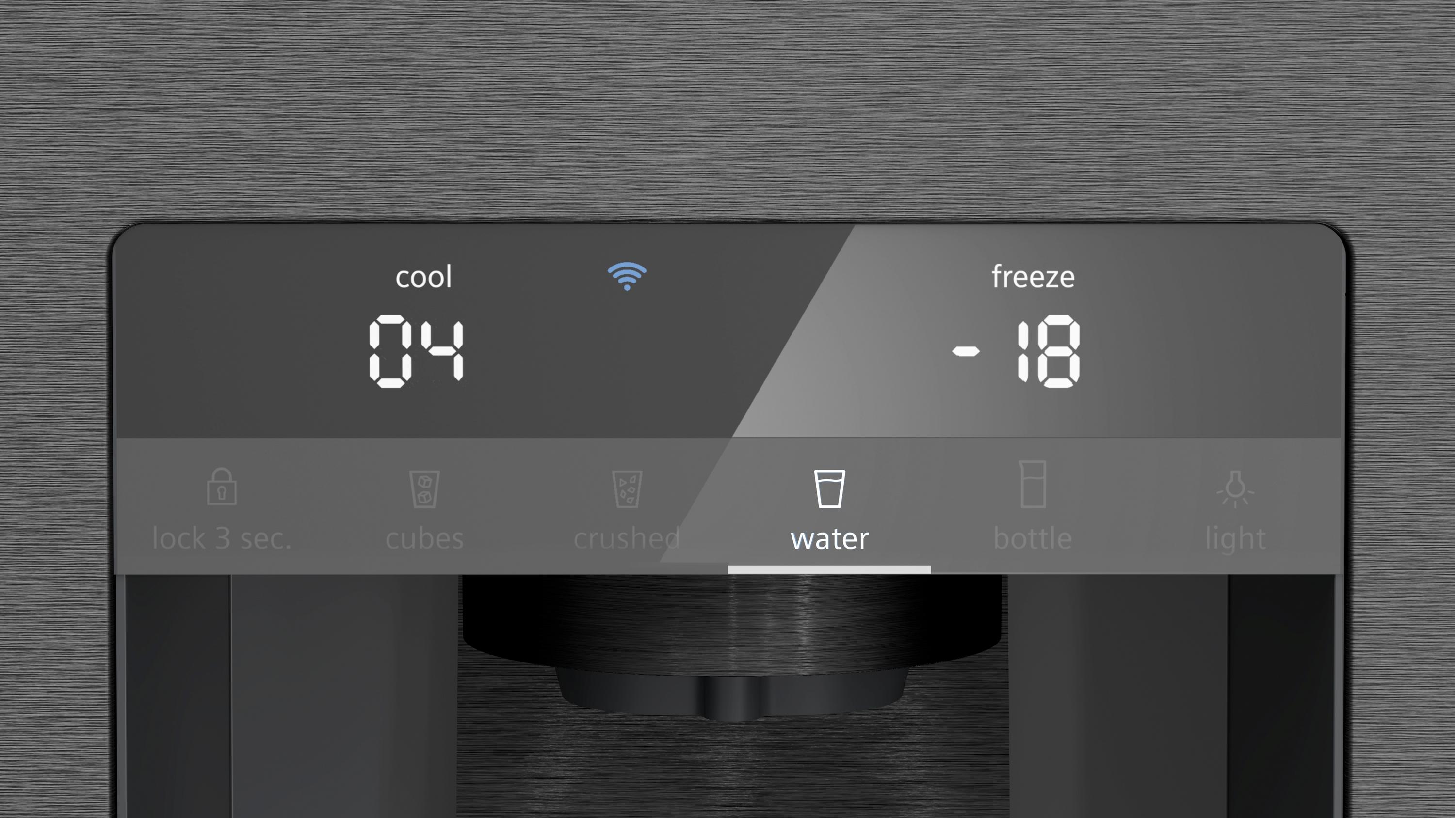 Siemens KF96DPXEA iQ700, Kühl-Gefrier-Kombination, mehrtürig, 183 x 90.5 cm, Gebürsteter schwarzer Stahl AntiFingerprint, Total noFrost