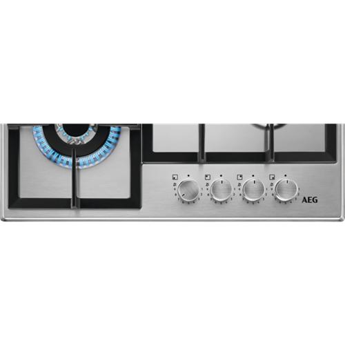 AEG HGB64420SM Gaskochfeld Autark 60 cm Silber 4 Brenner Edelstahl