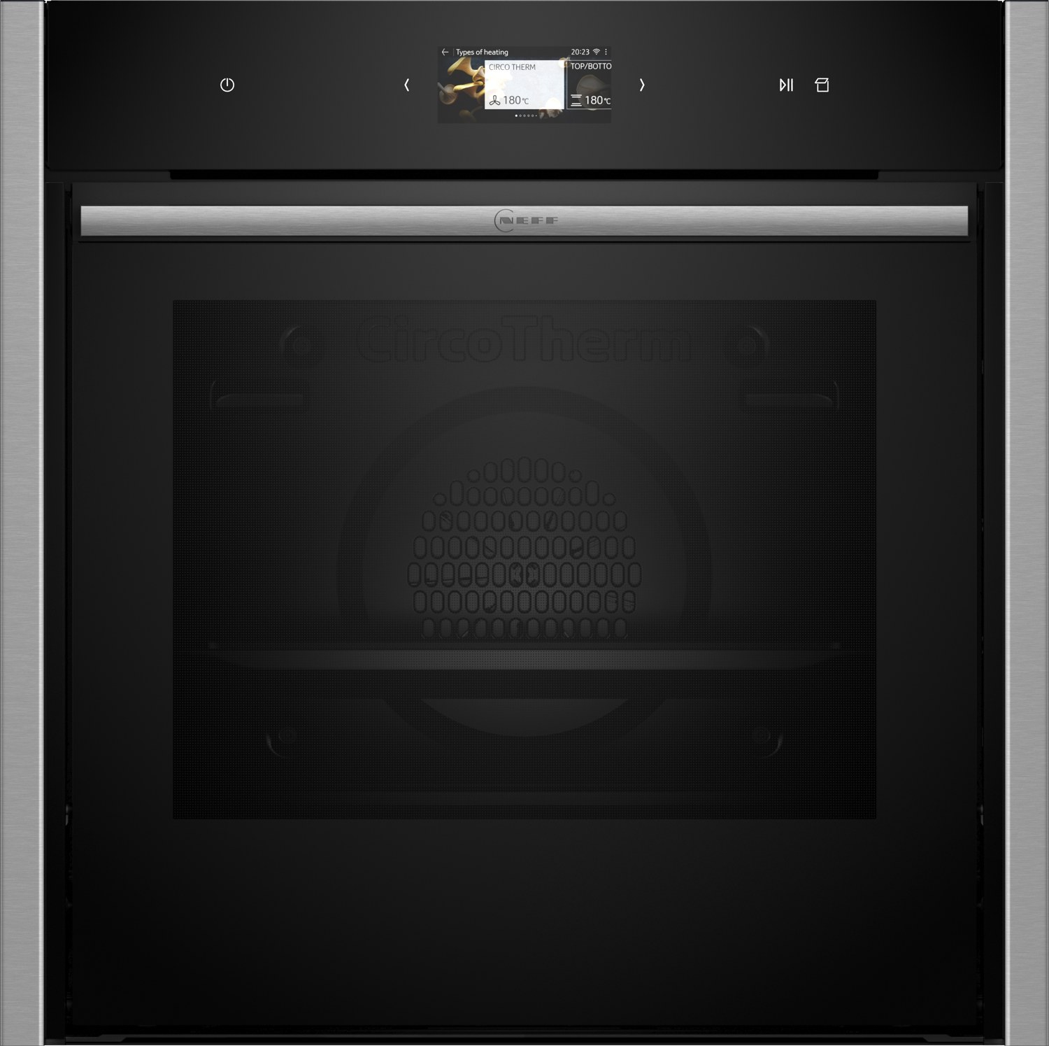 Neff B64VS71N0 N90  Einbaudampfbackofen, 60 cm breit, 71 L, Pyrolytisch+Hydrolytisch, TFT-Display, Grill, CircoTherm, Kindersicherung, schwarz/Edelstahl