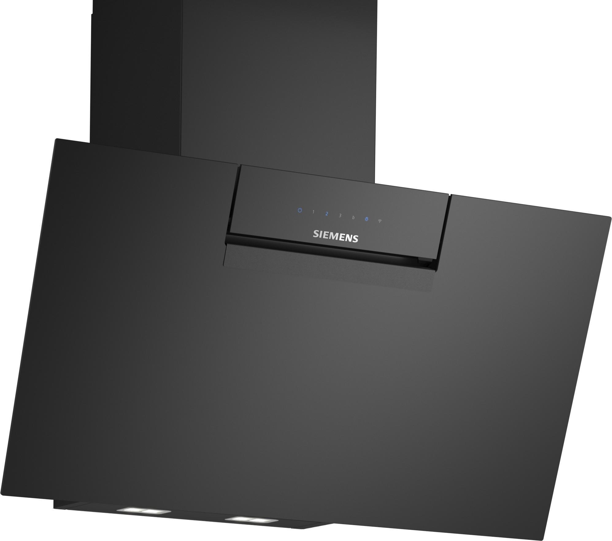 Siemens LC87KFN60 iQ300  Kopffreihaube, 80 cm breit, 768 m³/h, cook Connect System, iQdrive Motor, Leistung 3-stufig + 1 Intensiv, Klarglas, schwarz bedruckt