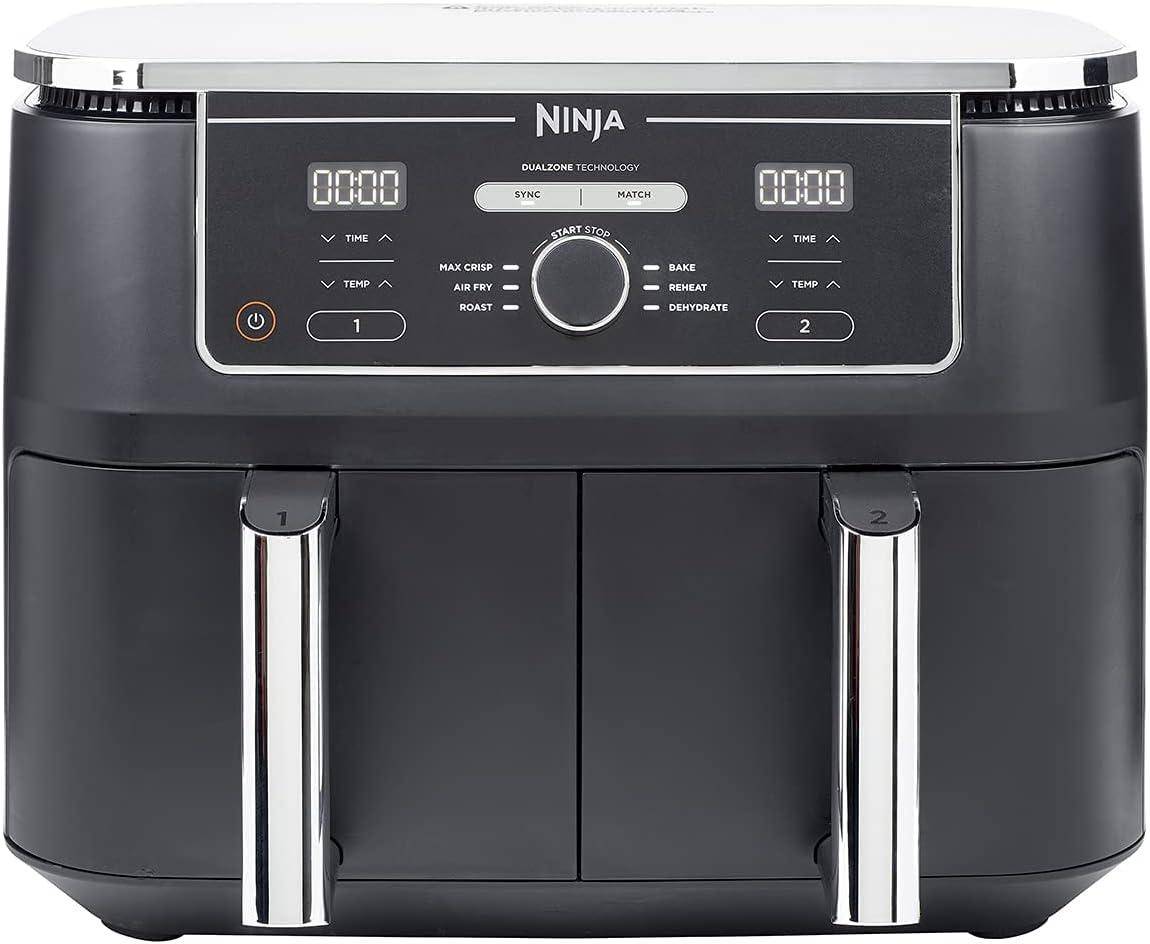 Ninja Foodi MAX AF400EU Dual Zone Heißluftfritteuse  ‎2470 W, 9,5 l Fassungsvermögen, 2 Fächer