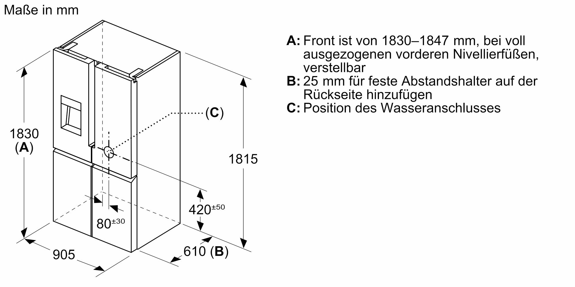 Siemens KF96DPXEA iQ700, Kühl-Gefrier-Kombination, mehrtürig, 183 x 90.5 cm, Gebürsteter schwarzer Stahl AntiFingerprint, Total noFrost