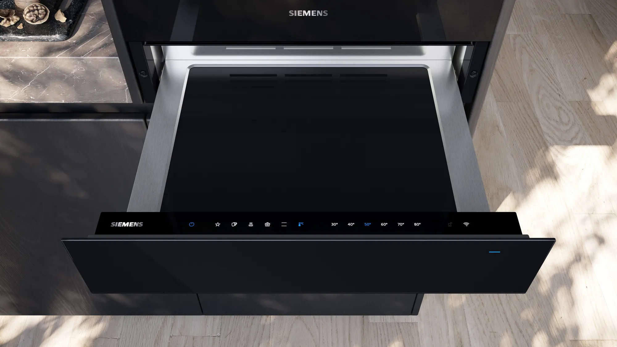 Siemens BI710C1B1 iQ700 Wärmeschublade, 59,4 cm breit, bis 12 Teller, schwarz