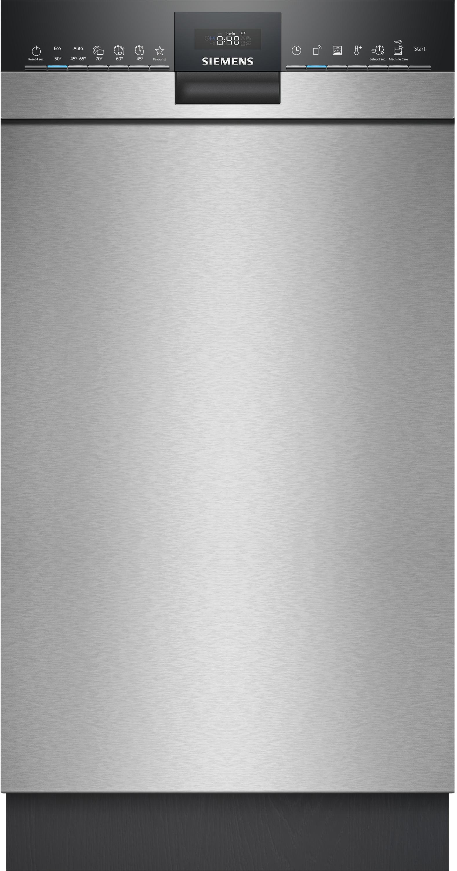 Siemens SR43ES25ME iQ300, Unterbau-Geschirrspüler, 45 cm, Gebürsteter Stahl