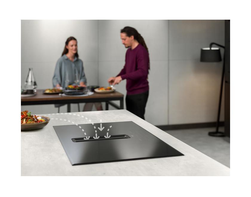 AEG CCE84751CB Induktion Kochfeld rahmenlos mit Dunstabzug 83 cm breit Umluftversion, EEK A+