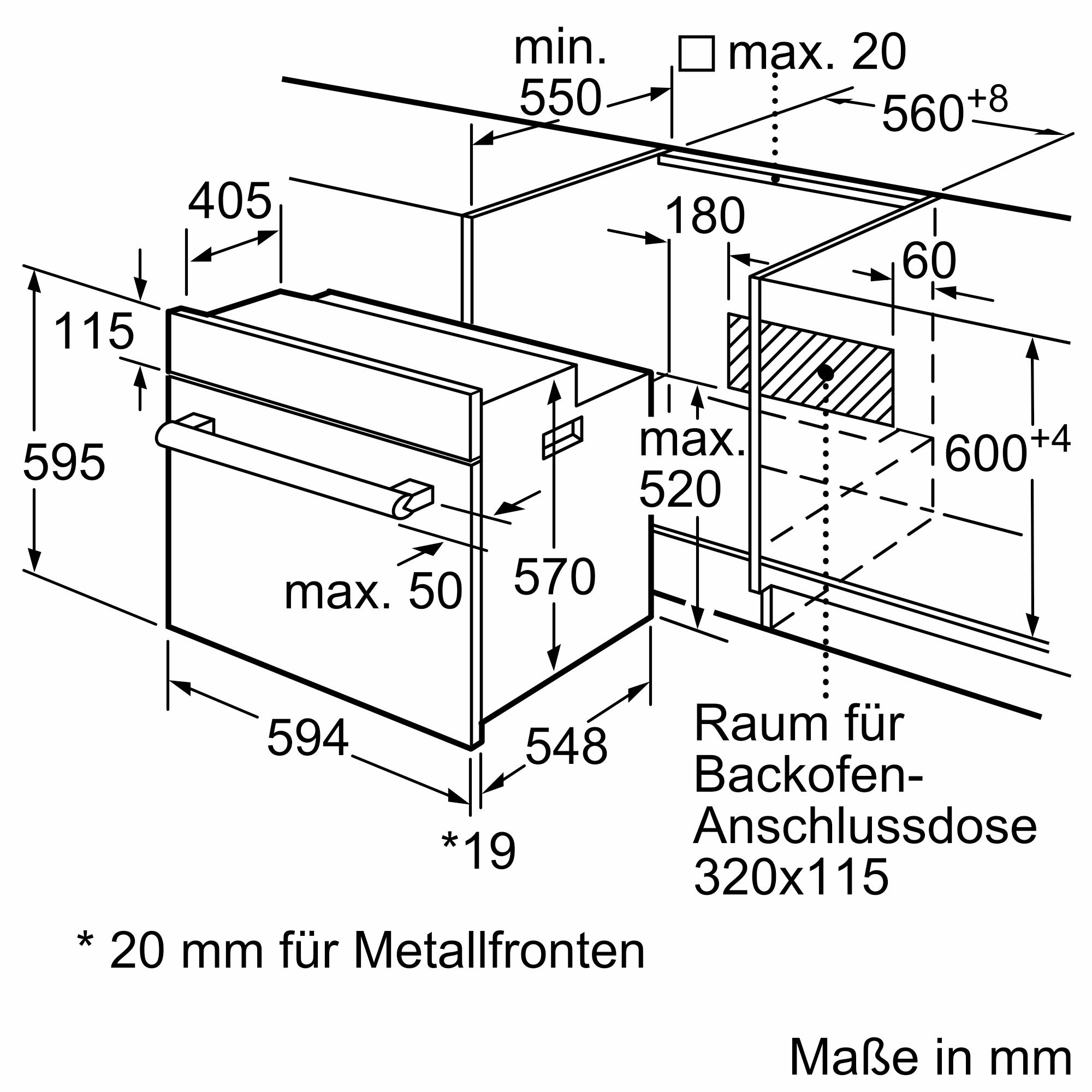 Bosch HBF133BR0 Einbau-Backofen, EcoClean Direct Reinigungshilfe, 3D Heißluft Backen auf 3 Ebenen, A