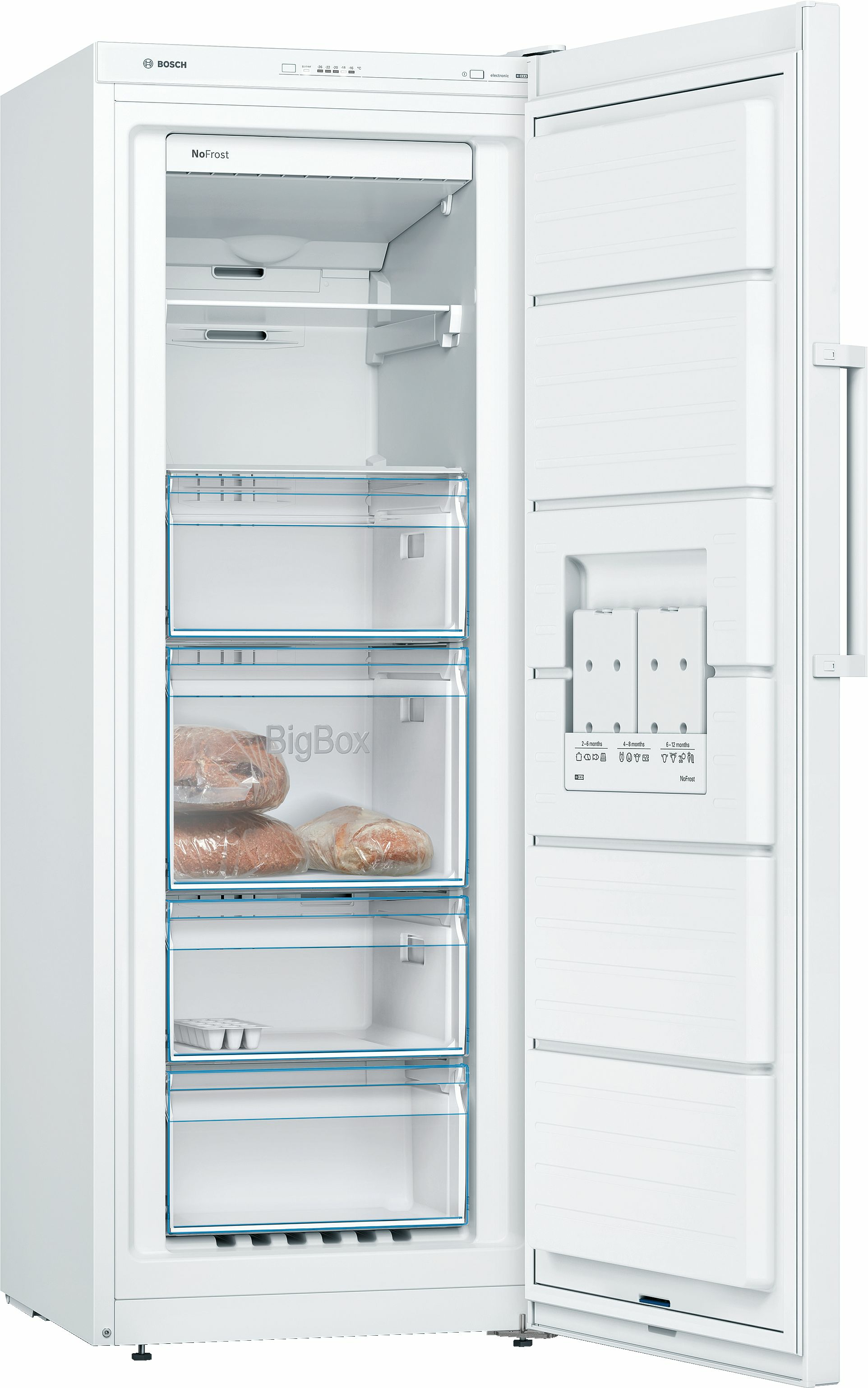 Bosch GSN29VWEP Stand Gefrierschrank, 60cm breit, 200l, NoFrost, Multi Airflow-System