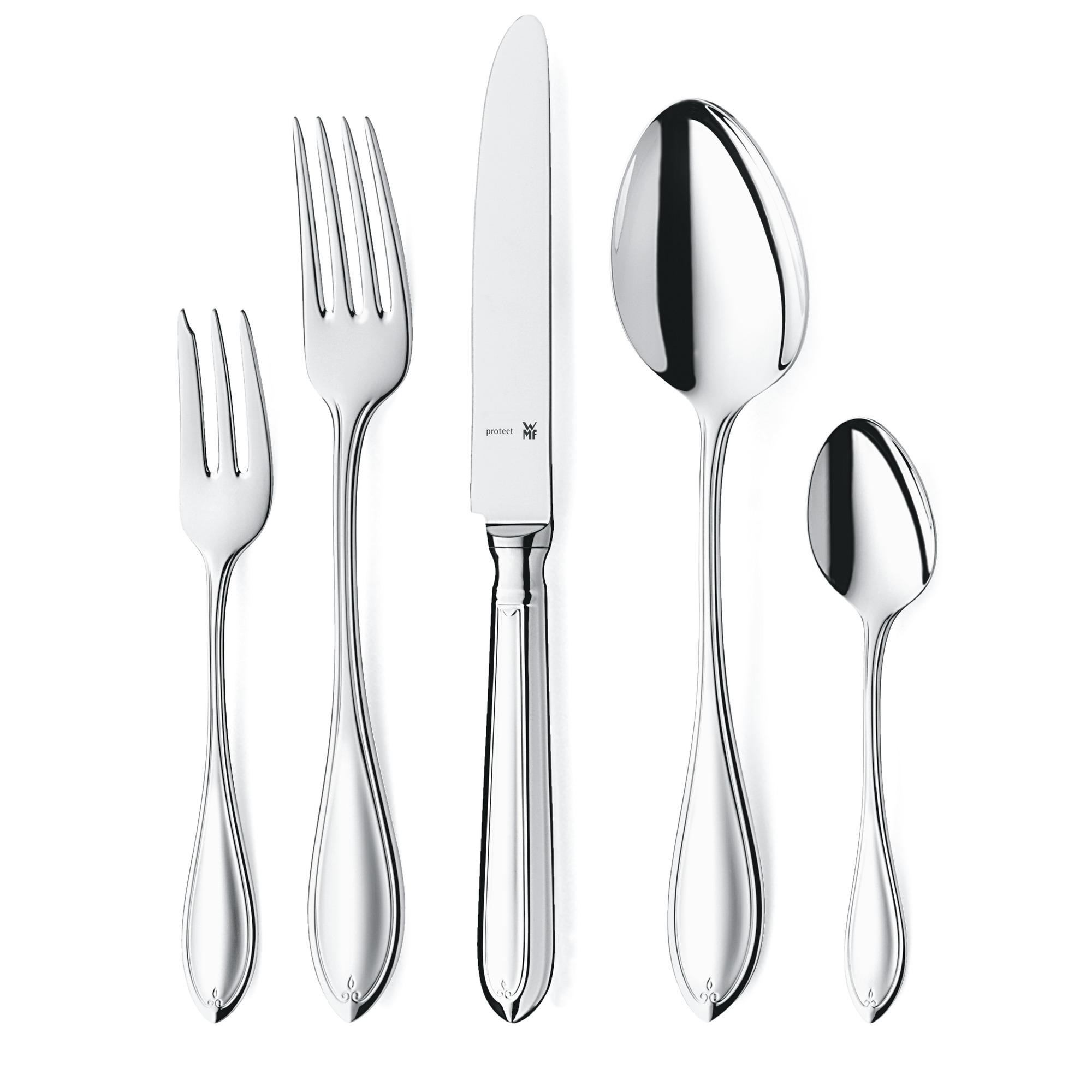 WMF Premiere Besteckset, 12 Personen, 66 teilig, 60 Teile mit Servierbesteck, Cromargan protect, Ede
